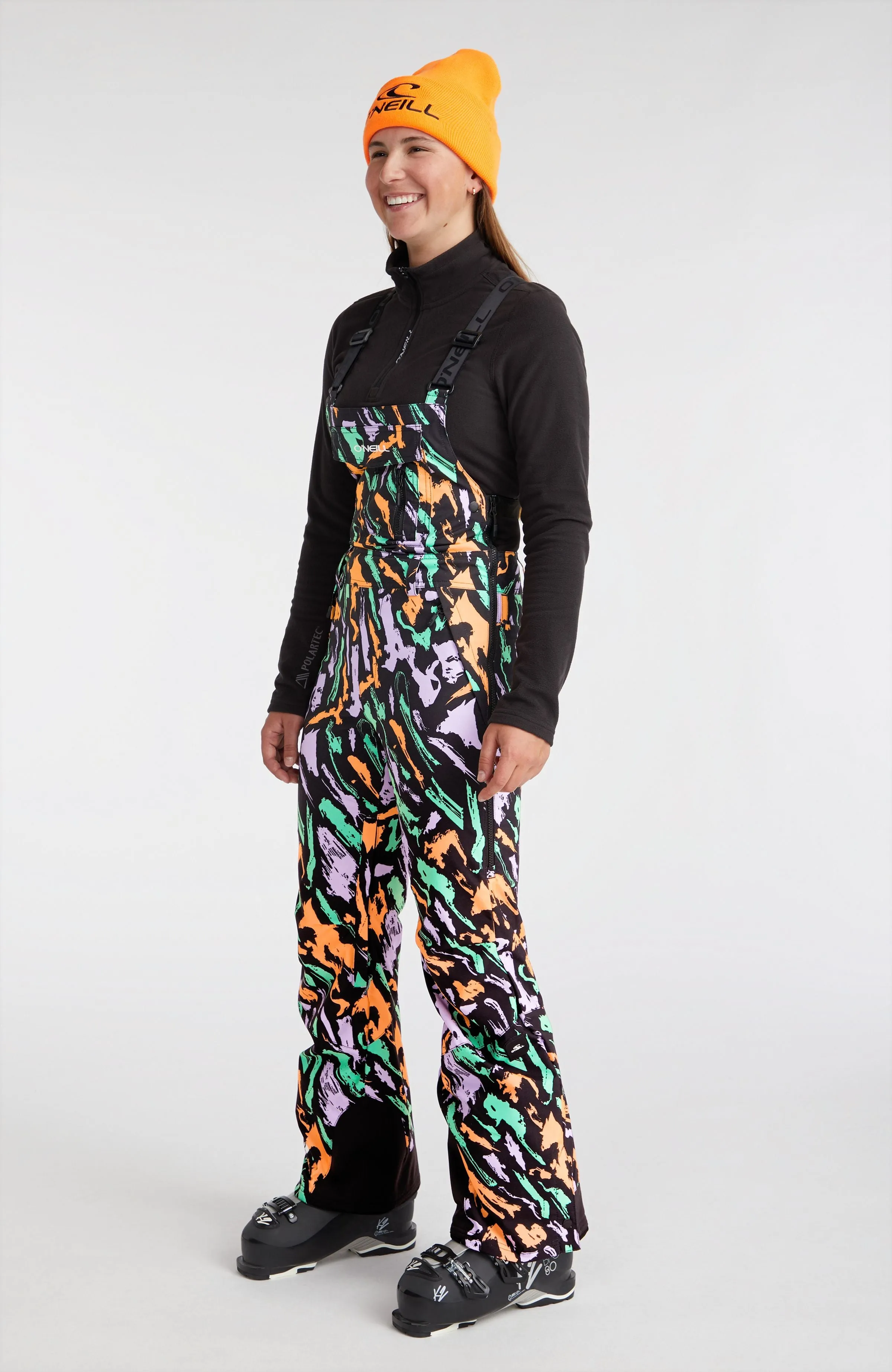 O'Riginals Bib Regular Snow Pants | Black Kemper Print