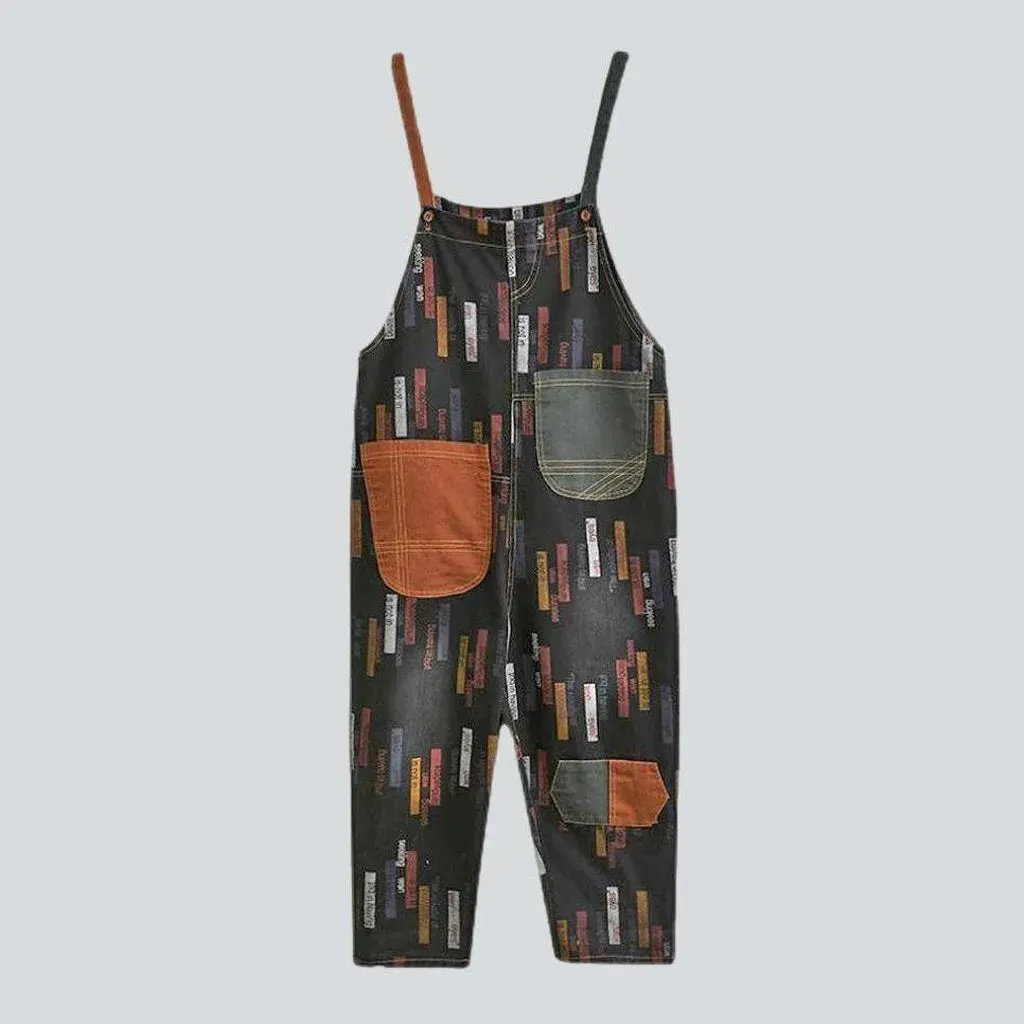 Painted jeans overall for women