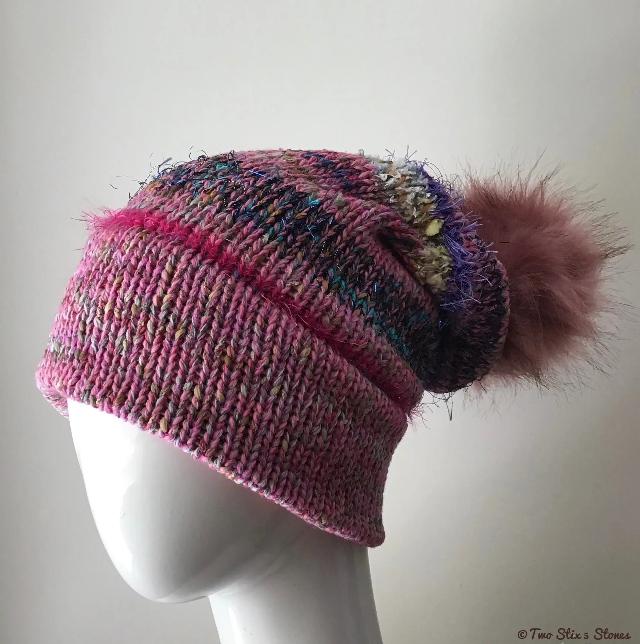 Pink Tweed *Funky Tweeds* Beanie/Slouchy Beanie