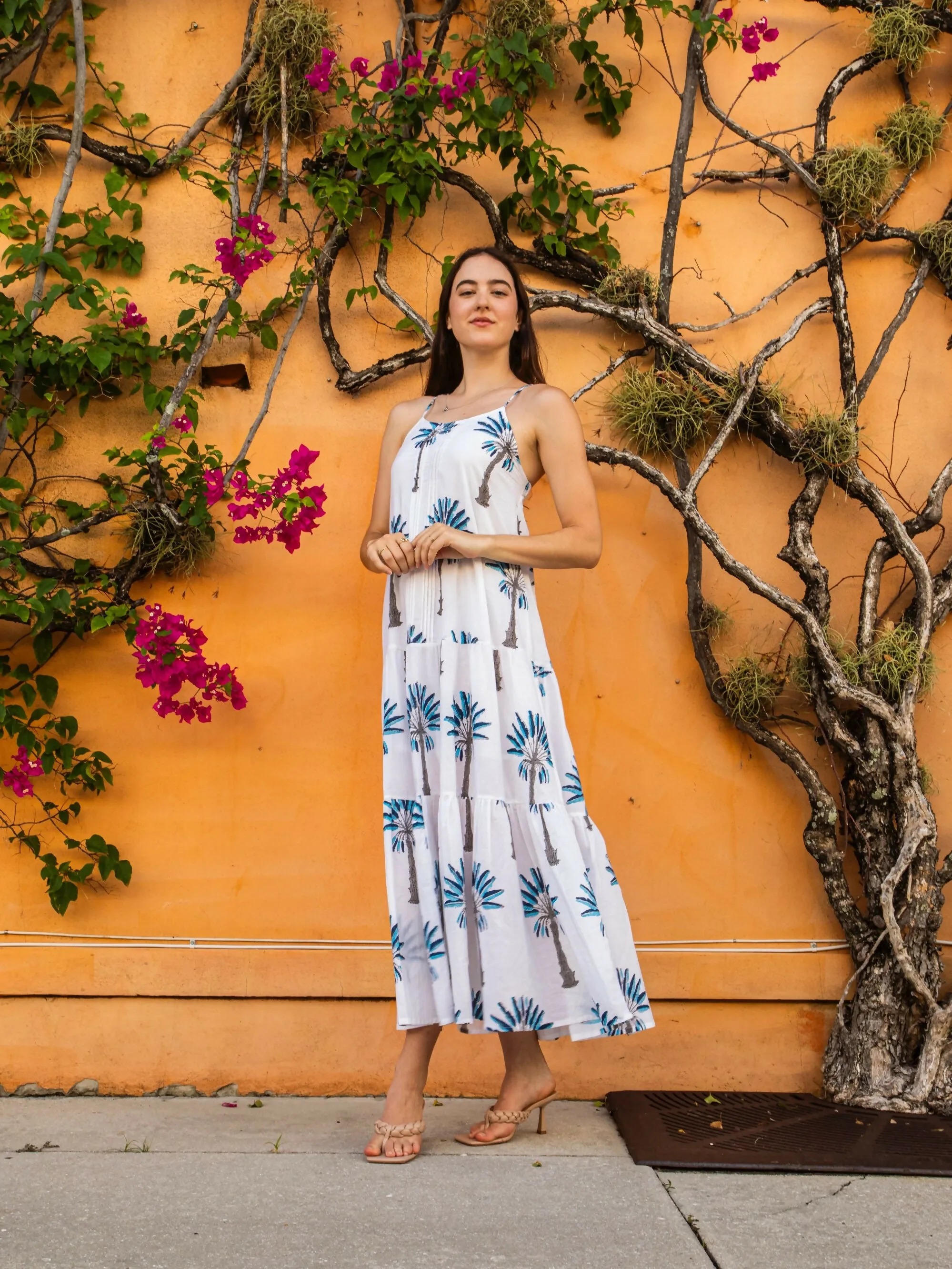 Pintuck Maxi Dress | Blue Palm