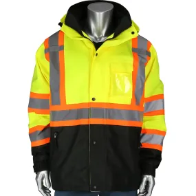 PIP 333-1772-LY/M 3-in-1 Class 3 Ripstop Two-Tone Jacket with Removable Grid Fleece Inner Jacket