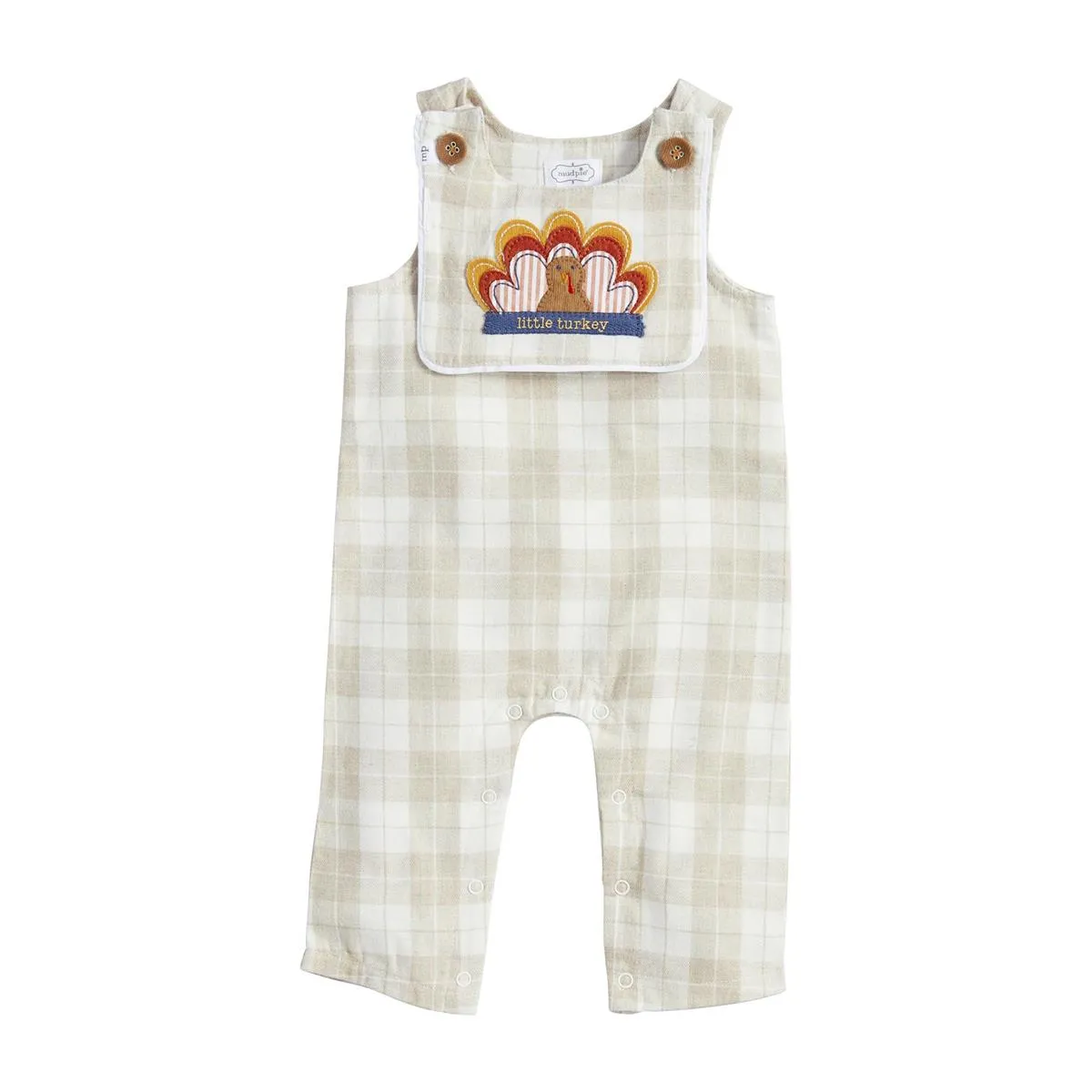 PLAID LONGALL & BIB SET