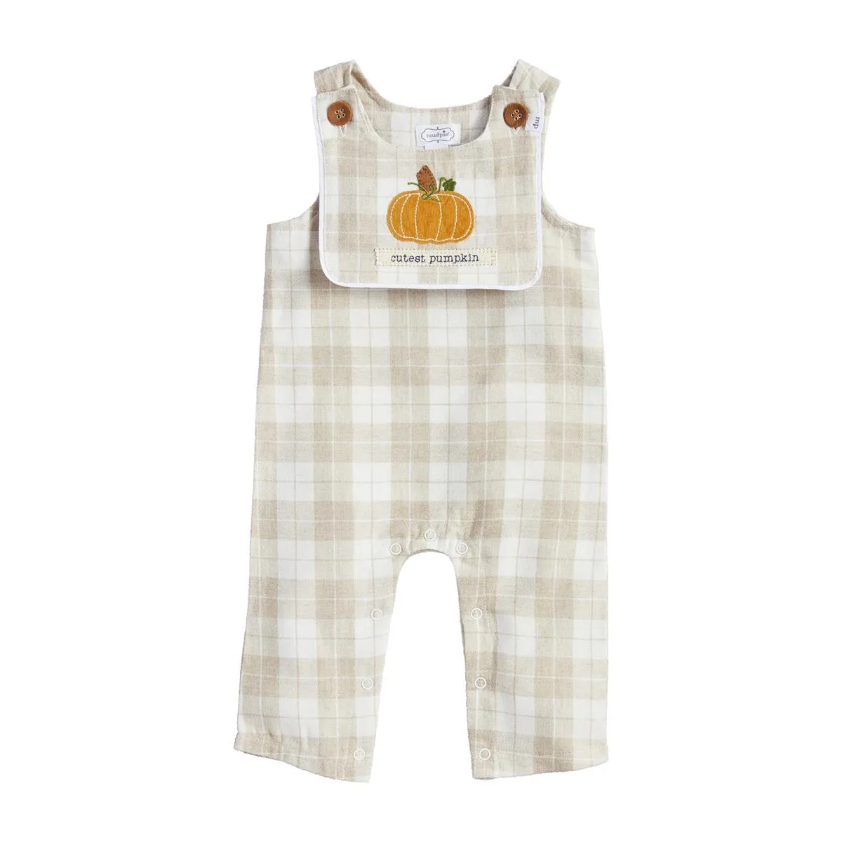 PLAID LONGALL & BIB SET