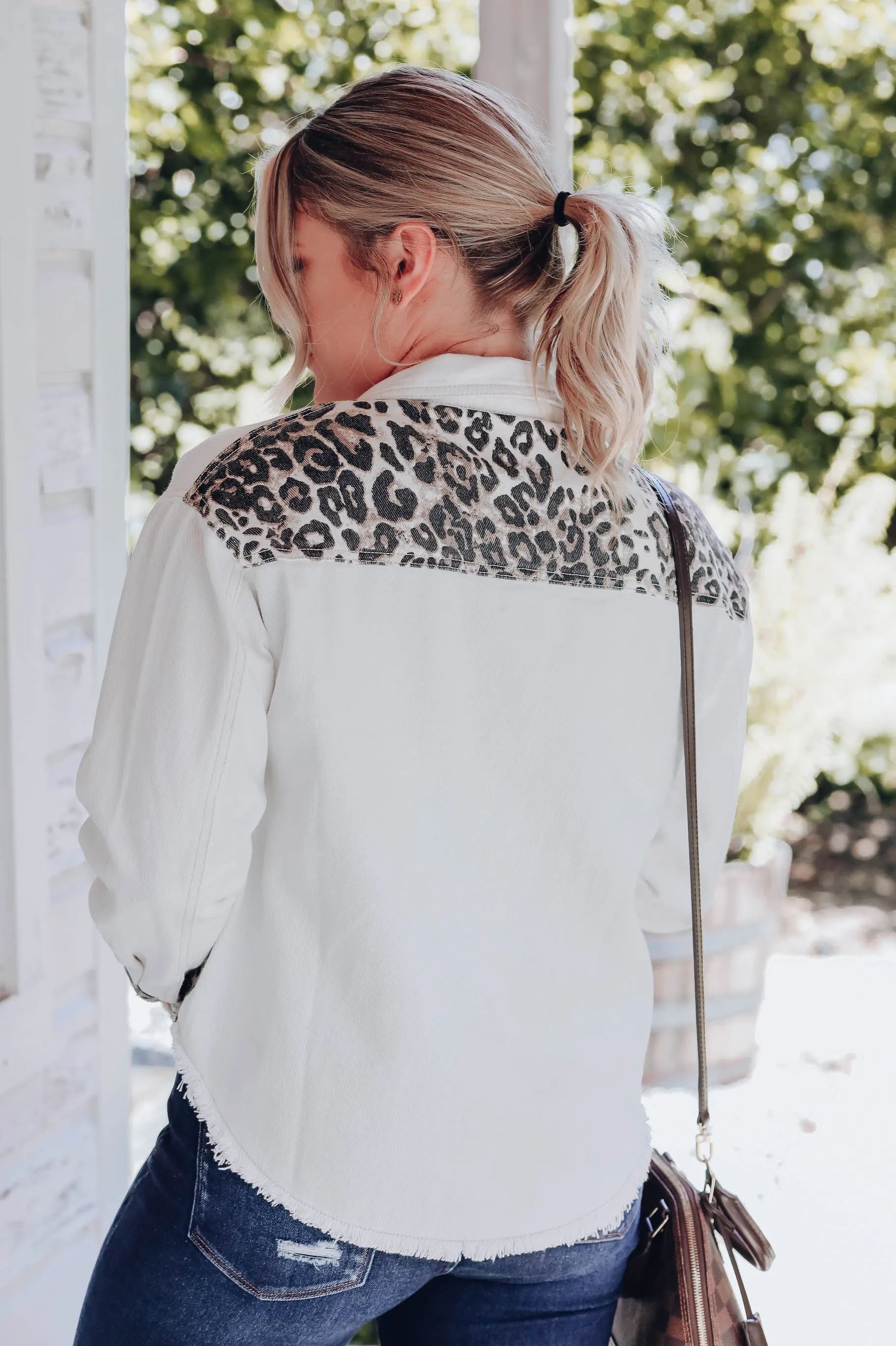 Plainly Wild Blocked Shacket - Cream/Animal Print