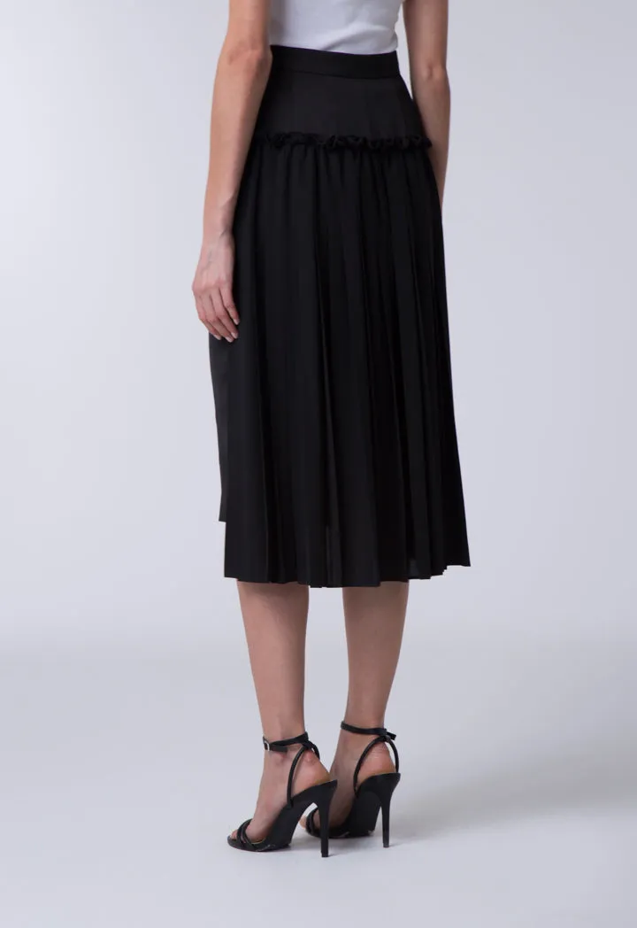 Pleated Back Pencil Skirt