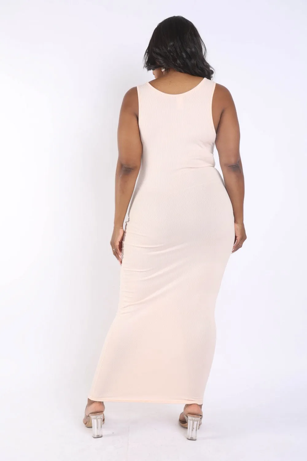 Plus Size Ribbed Tank Maxi Dress