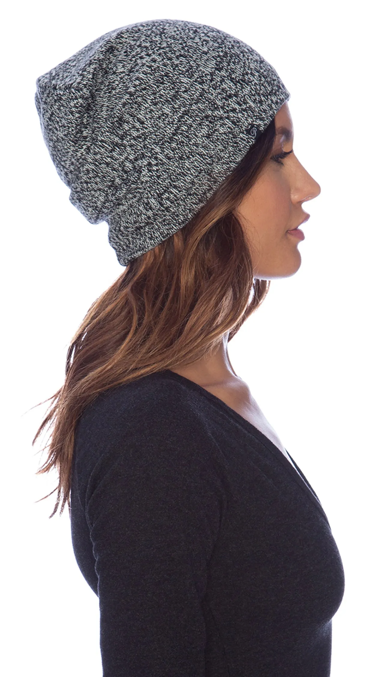 Plush Marled Knit Slouchy Beanie