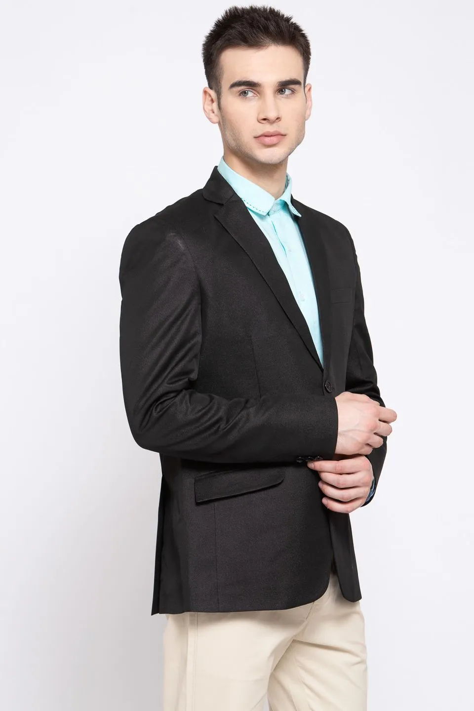 Poly Blend Black Blazer