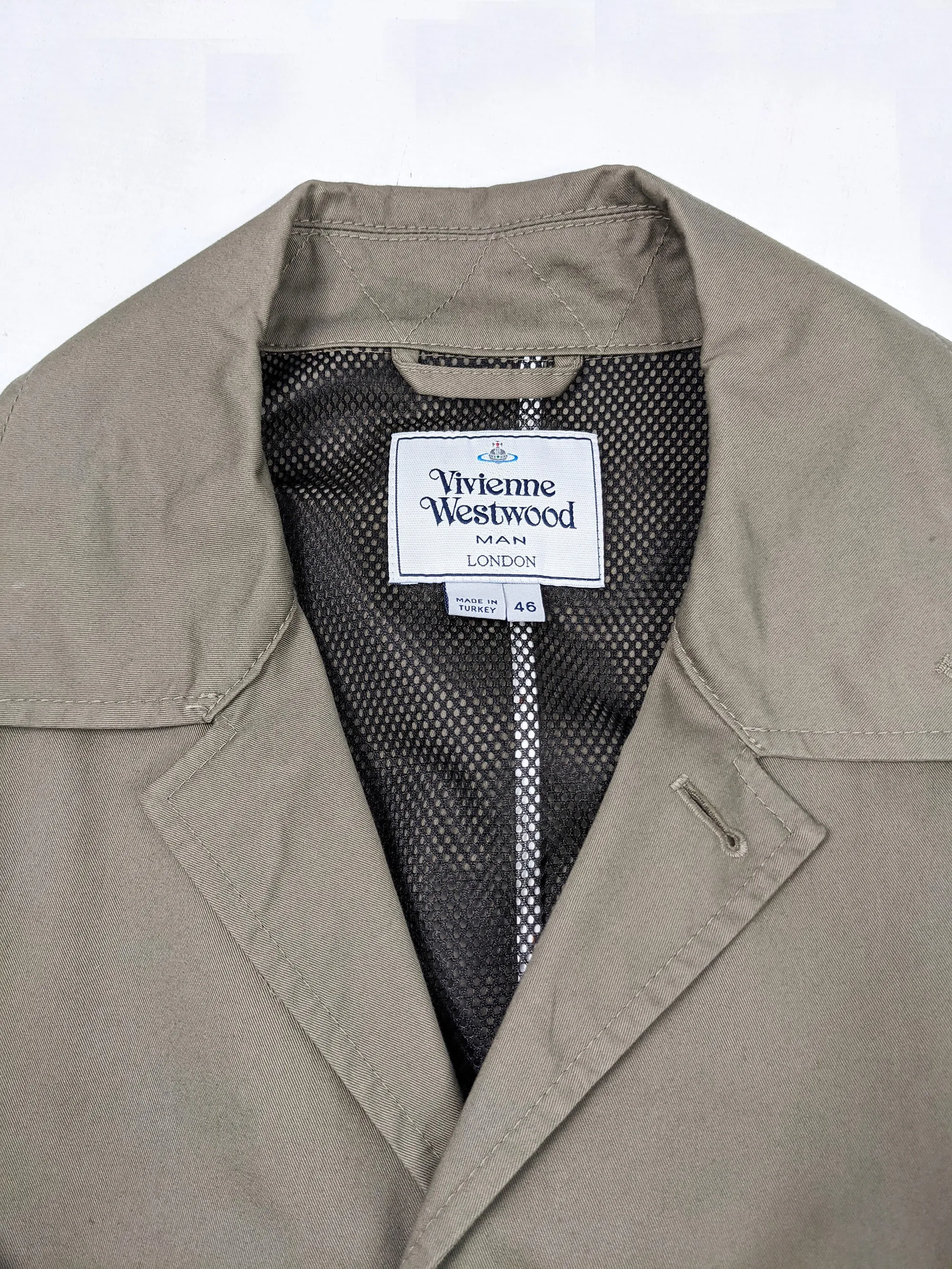 Preowned Mens Khaki Mac Cotton Trench Coat