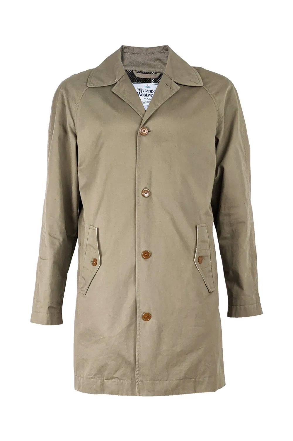 Preowned Mens Khaki Mac Cotton Trench Coat