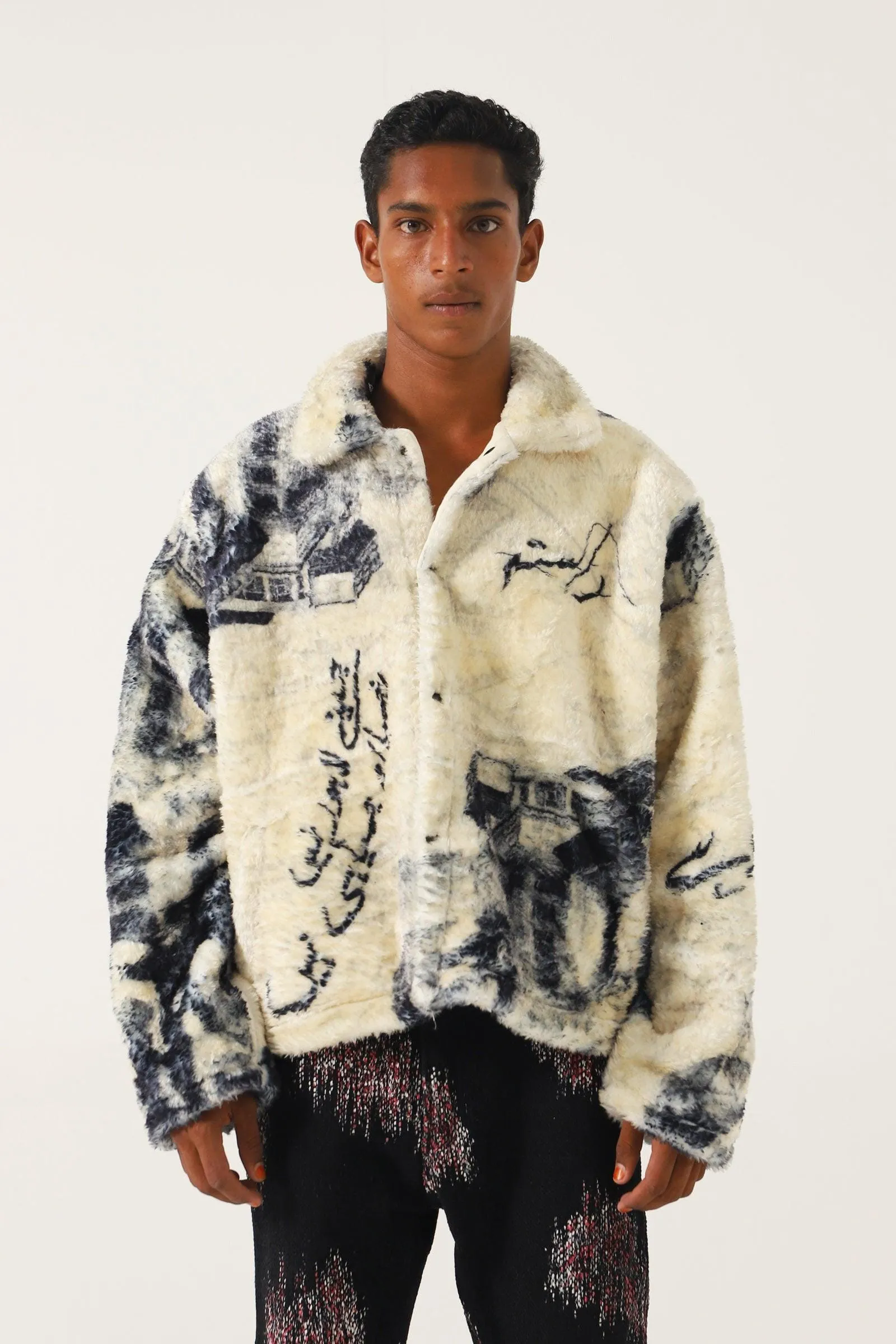 "FROM LAHORE WITH LOVE" SHERPA JACKET