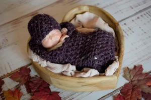 Raisin Purple Newborn Baby Collared Cocoon