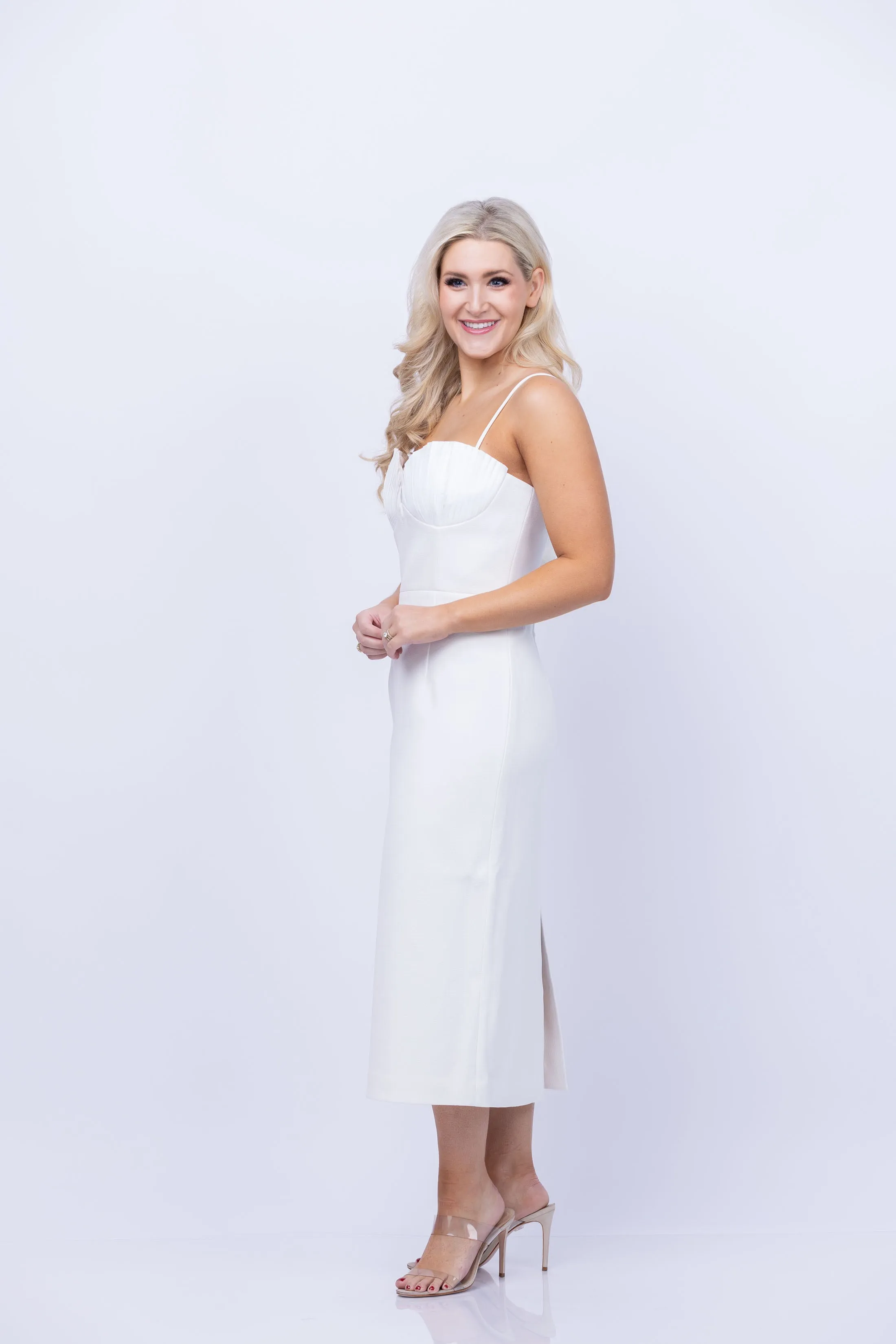 Rebecca Vallance Cora Midi Dress in Ivory