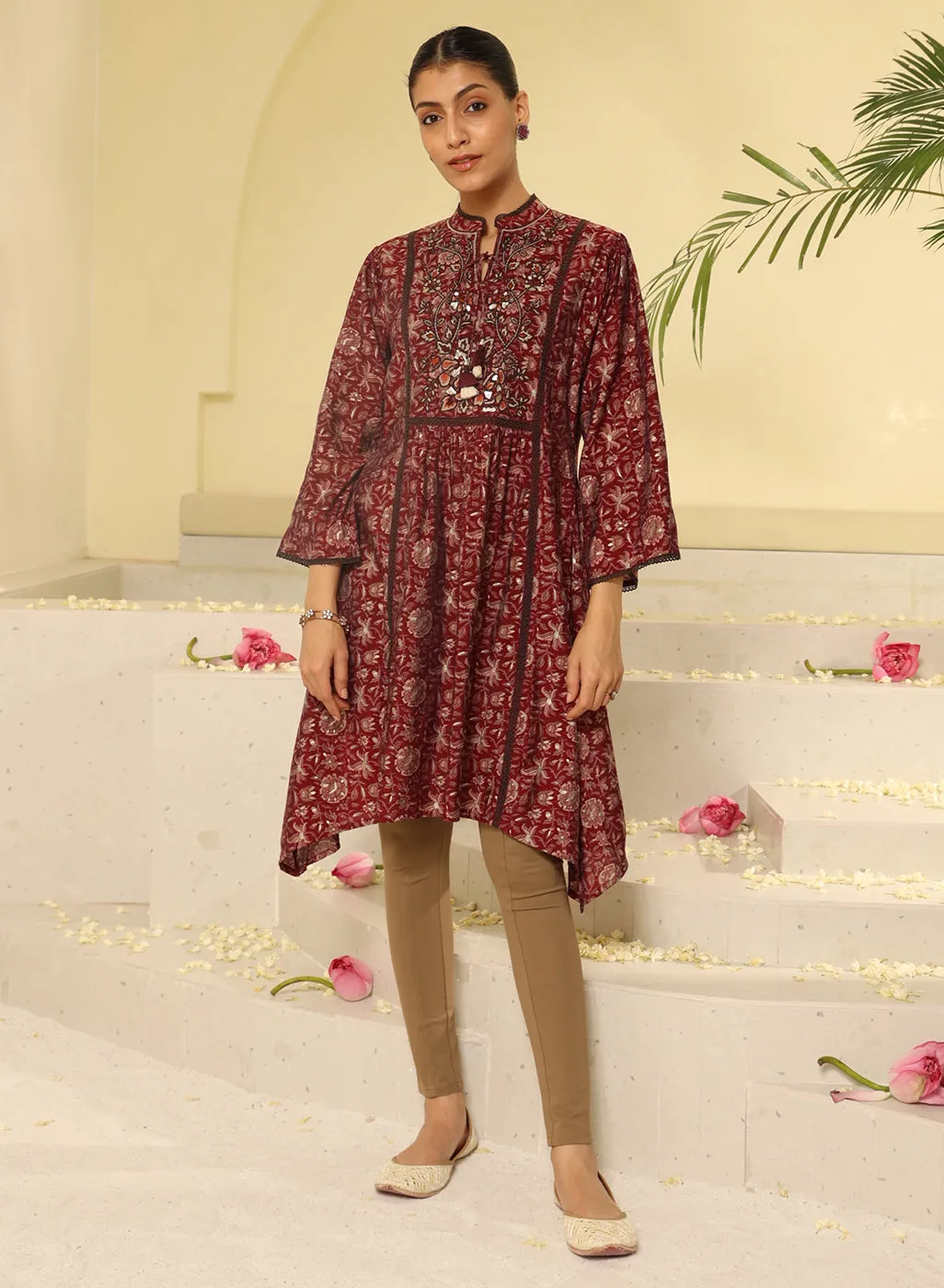 Red Printed Kurta