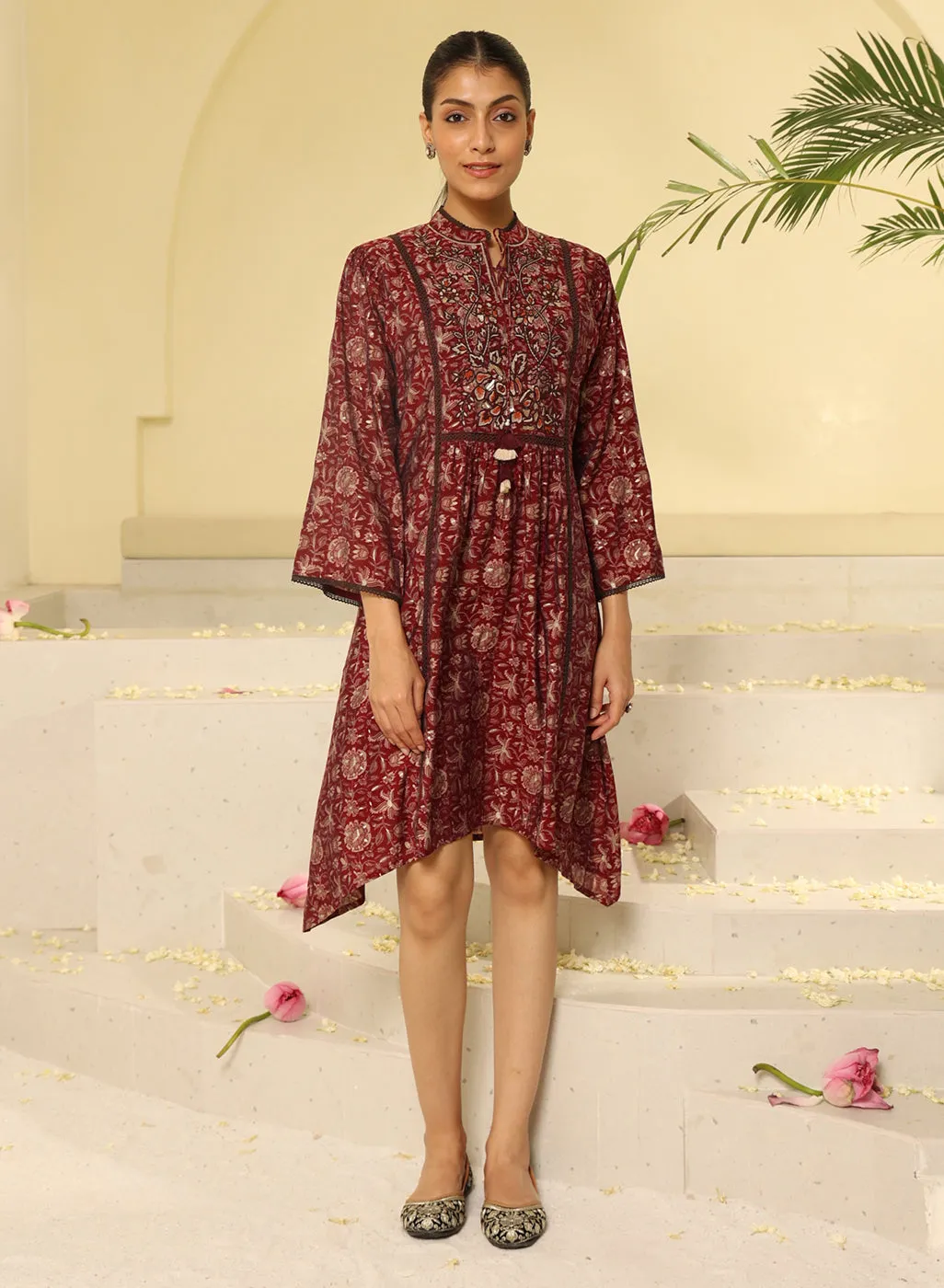 Red Printed Kurta