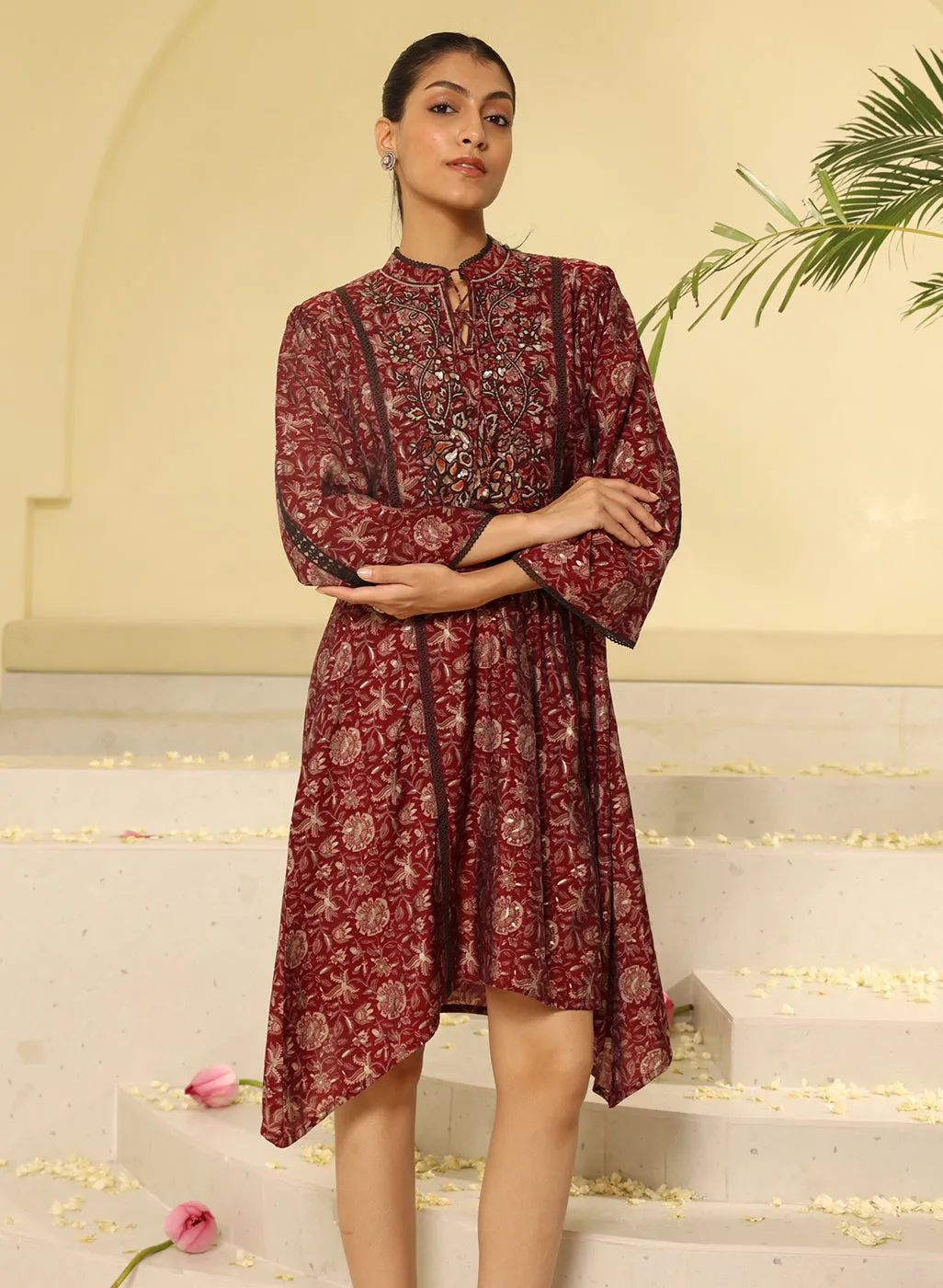 Red Printed Kurta