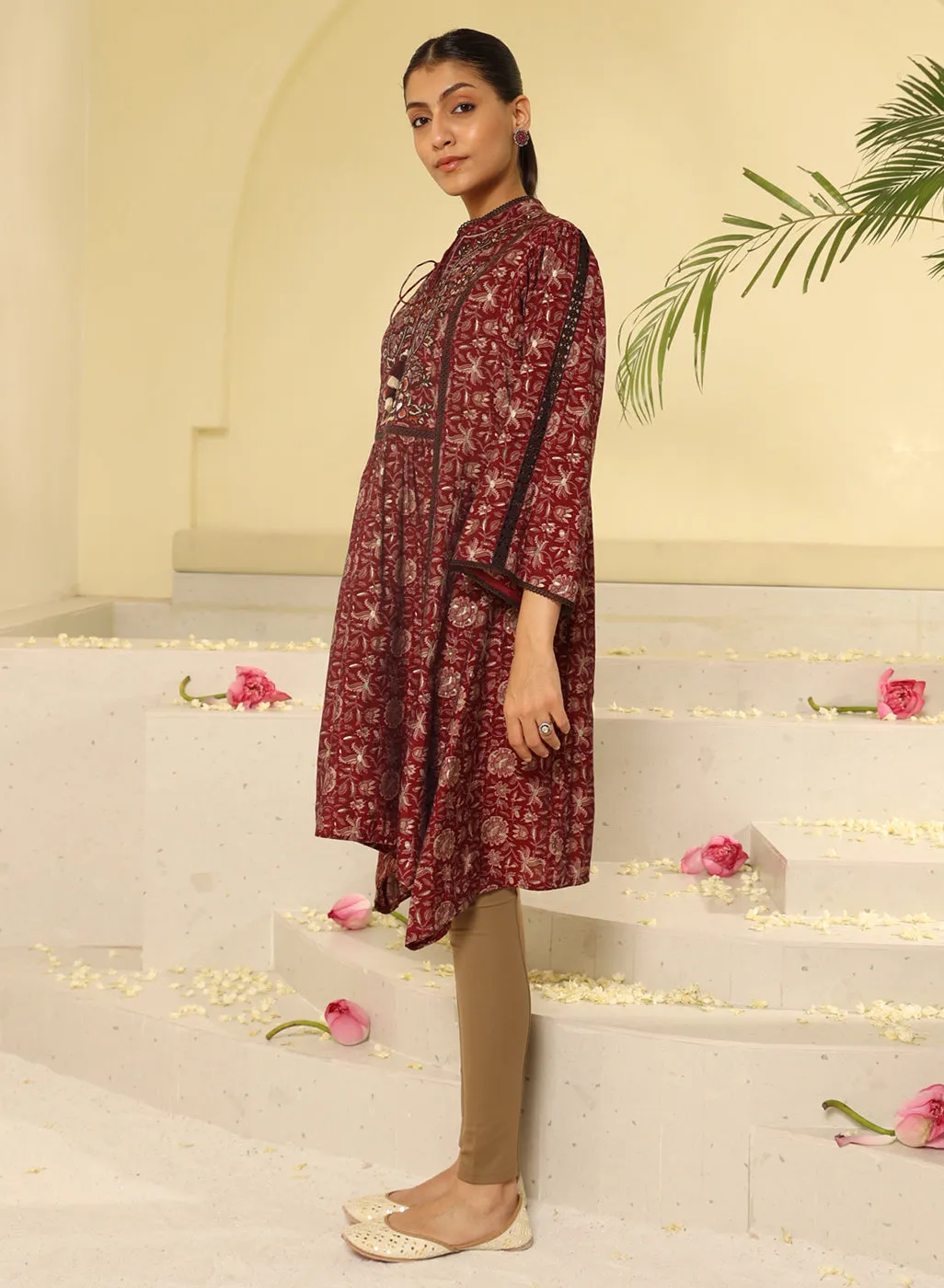 Red Printed Kurta