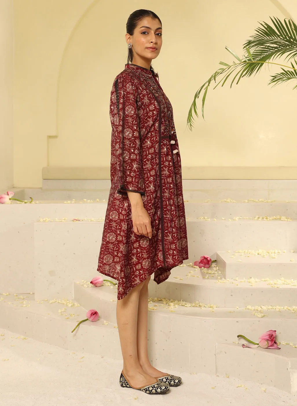 Red Printed Kurta