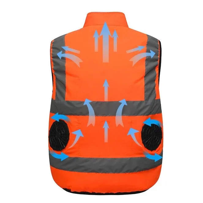 Reflective Cooling Fan Vest Summer Outdoor Workwear Cooling Vest for Outdoor Working