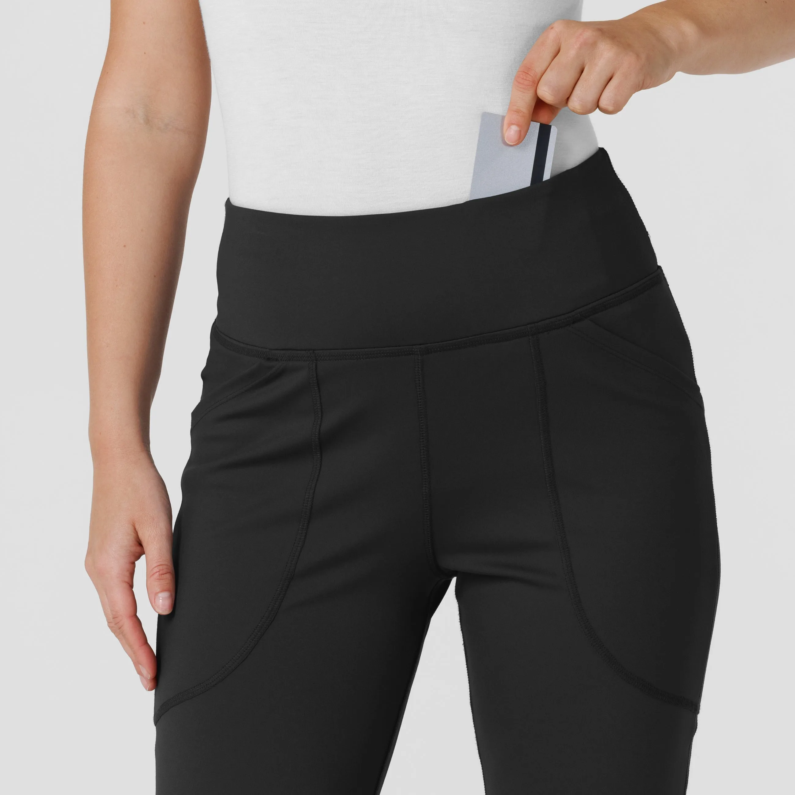 RENEW Knit Women's Flare Yoga Scrub Pant - Black