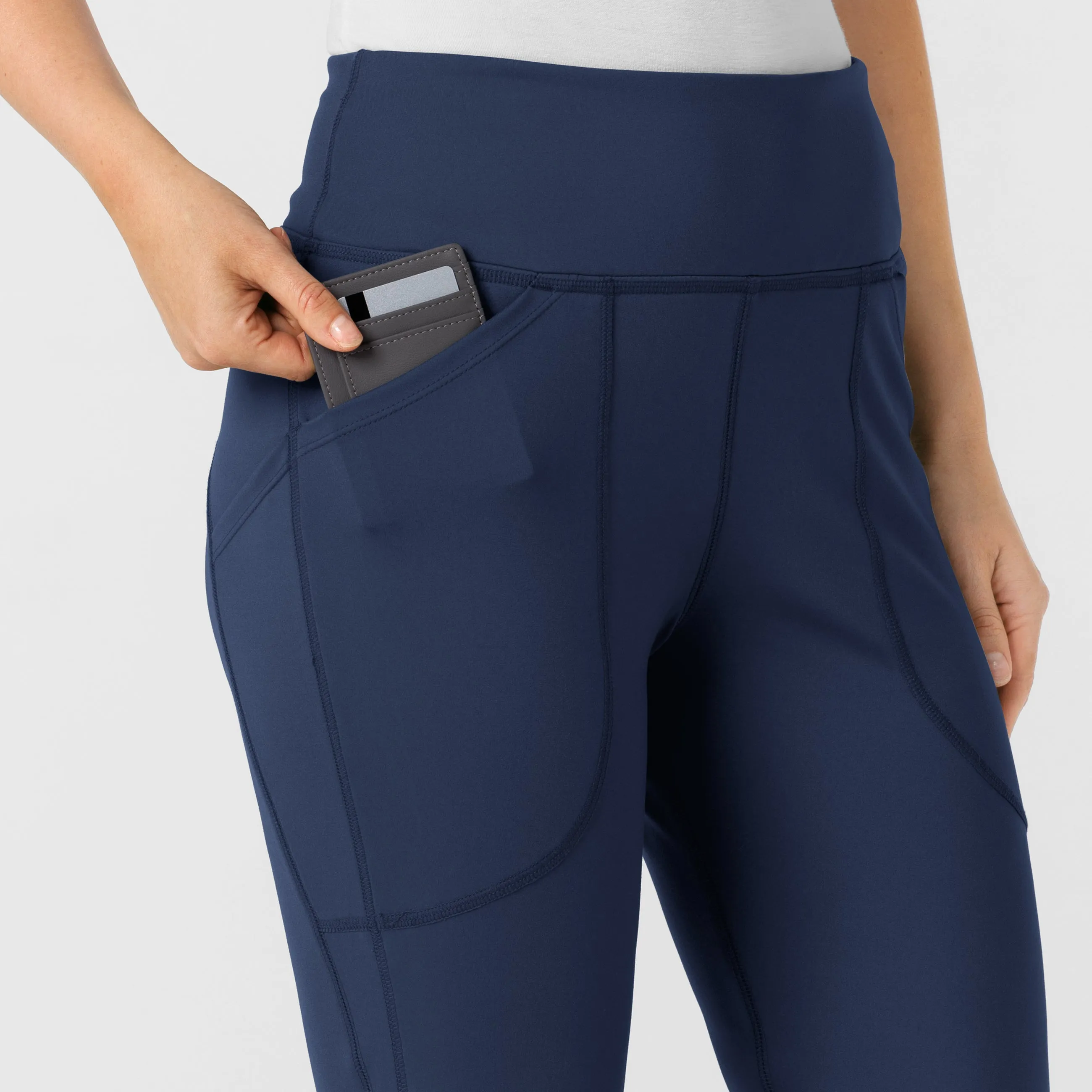 RENEW Knit Women's Flare Yoga Scrub Pant - Navy