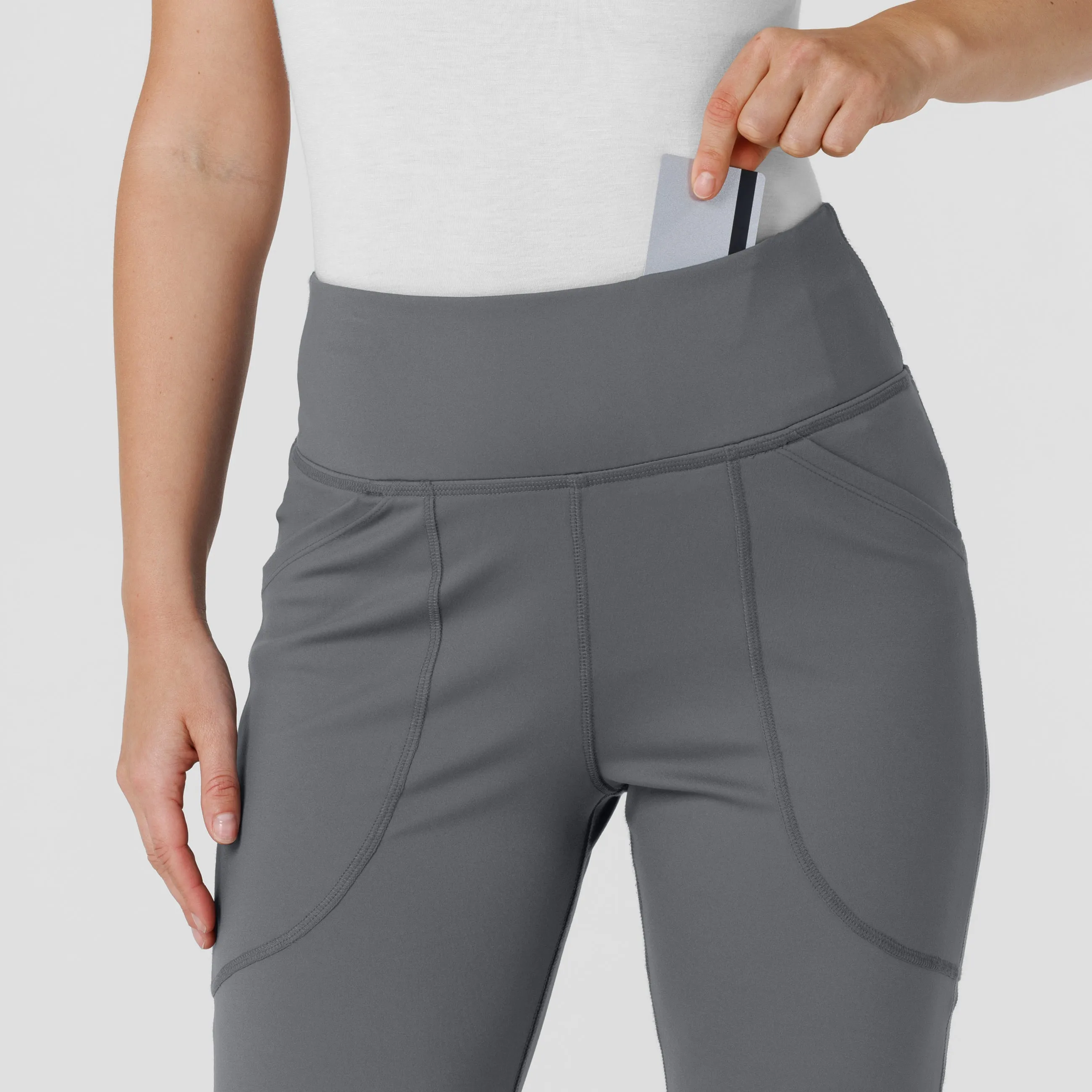 RENEW Knit Women's Flare Yoga Scrub Pant - Pewter