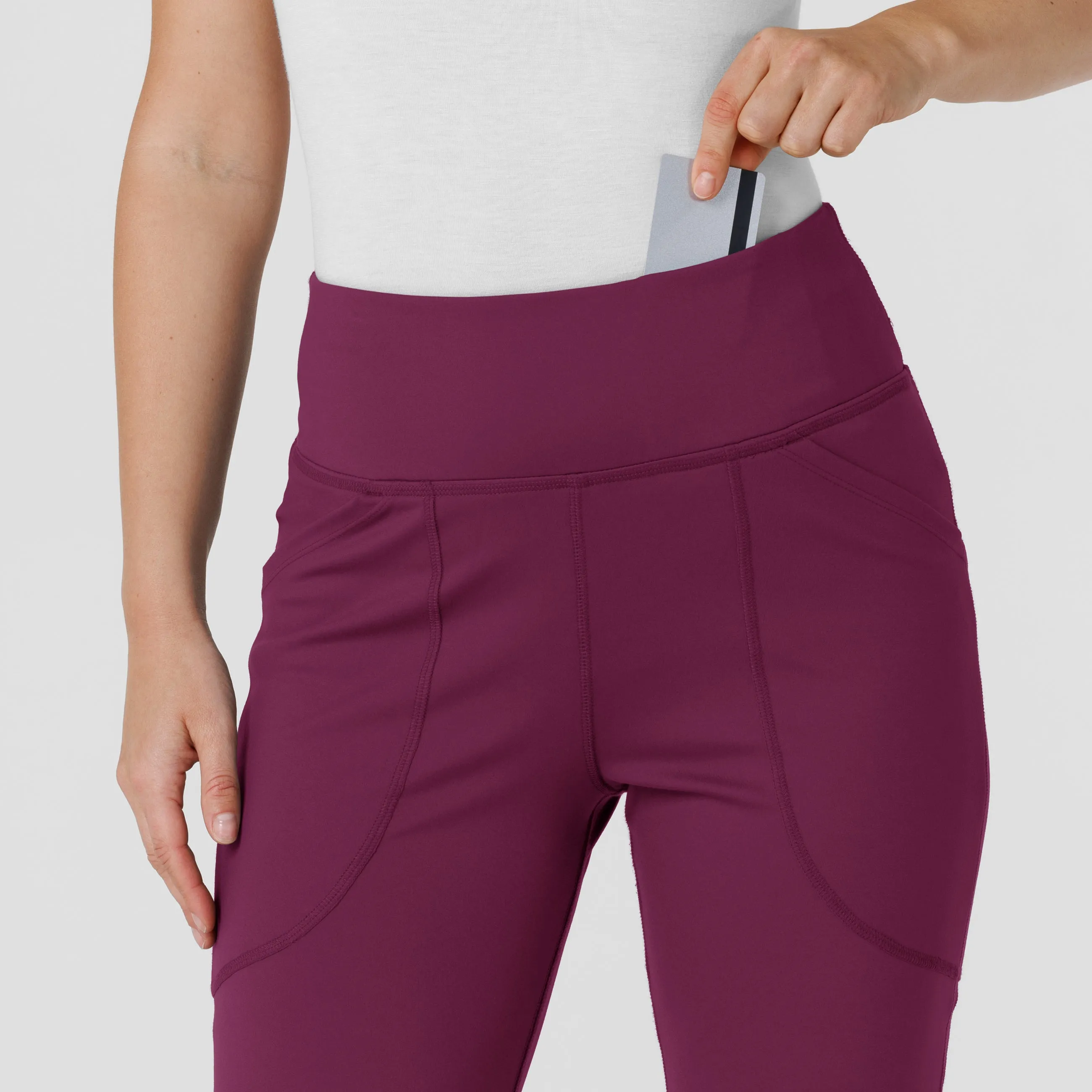 RENEW Knit Women's Flare Yoga Scrub Pant - Wine