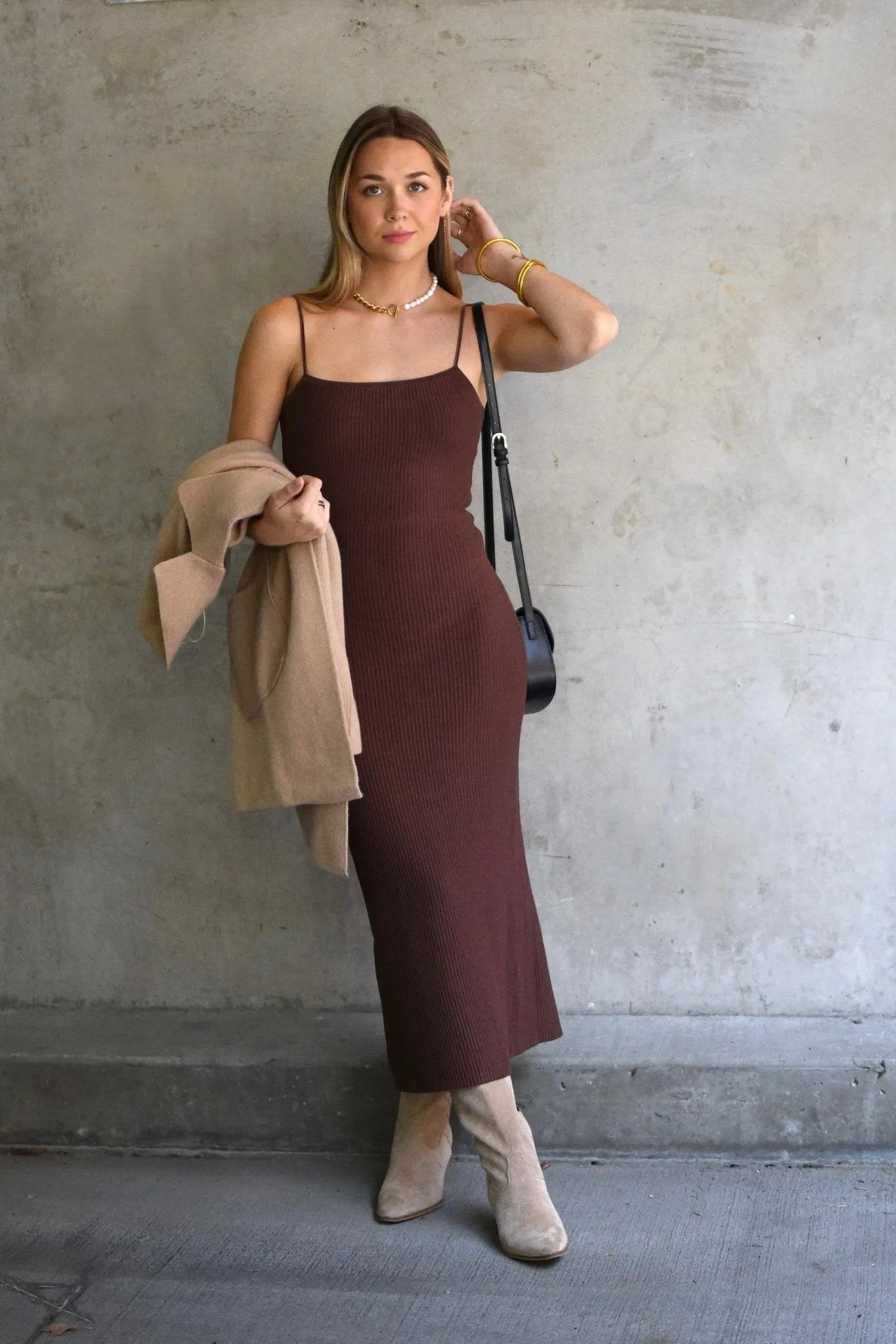 Ribbed Knit Maxi Dress