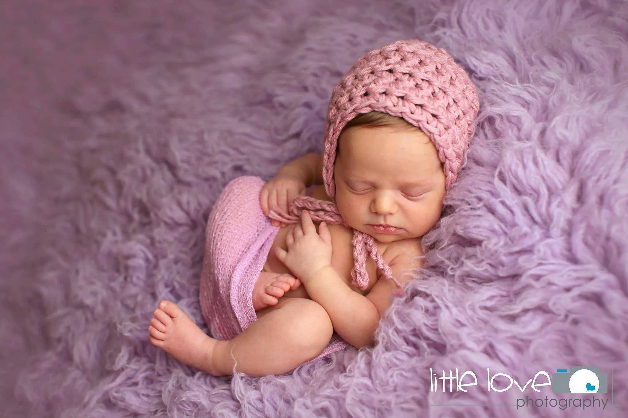 Rose Pink Cotton Baby Bonnet Hat