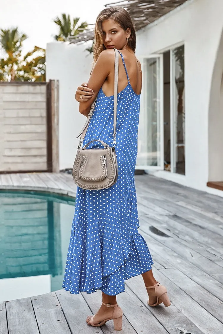 Ruffled Polka Dot Slip Dress