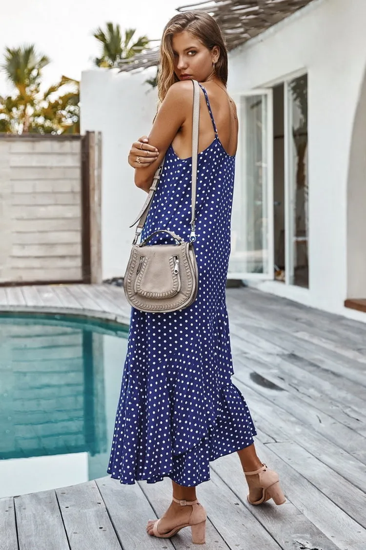 Ruffled Polka Dot Slip Dress