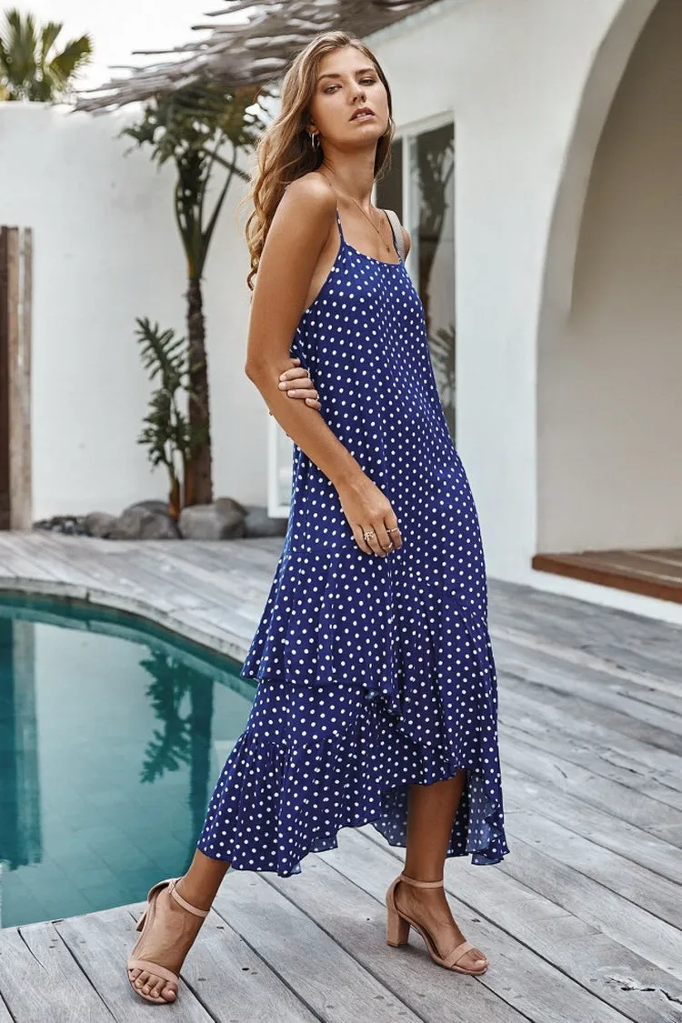 Ruffled Polka Dot Slip Dress