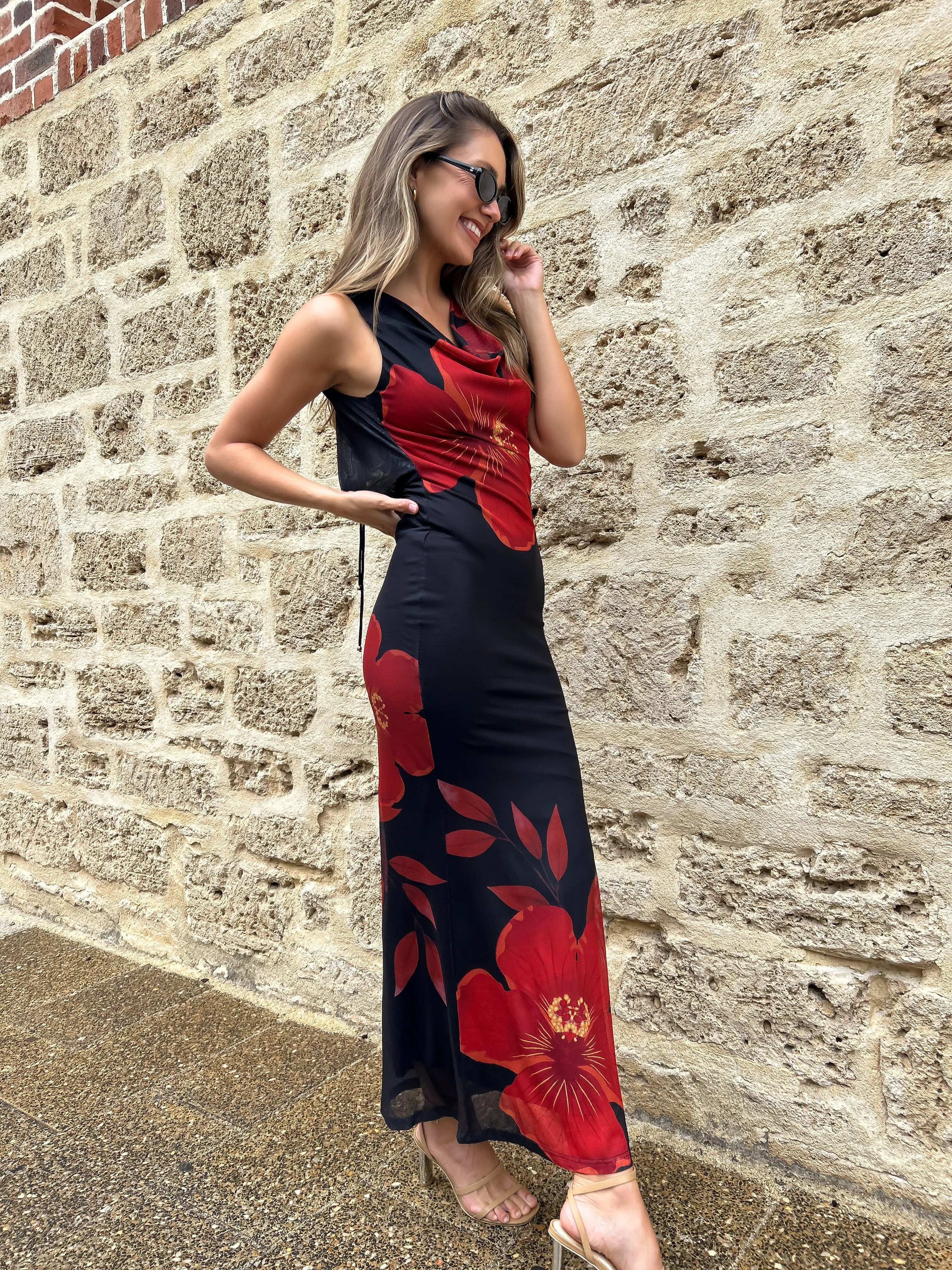 RYAN Maxi Dress - Red/Navy