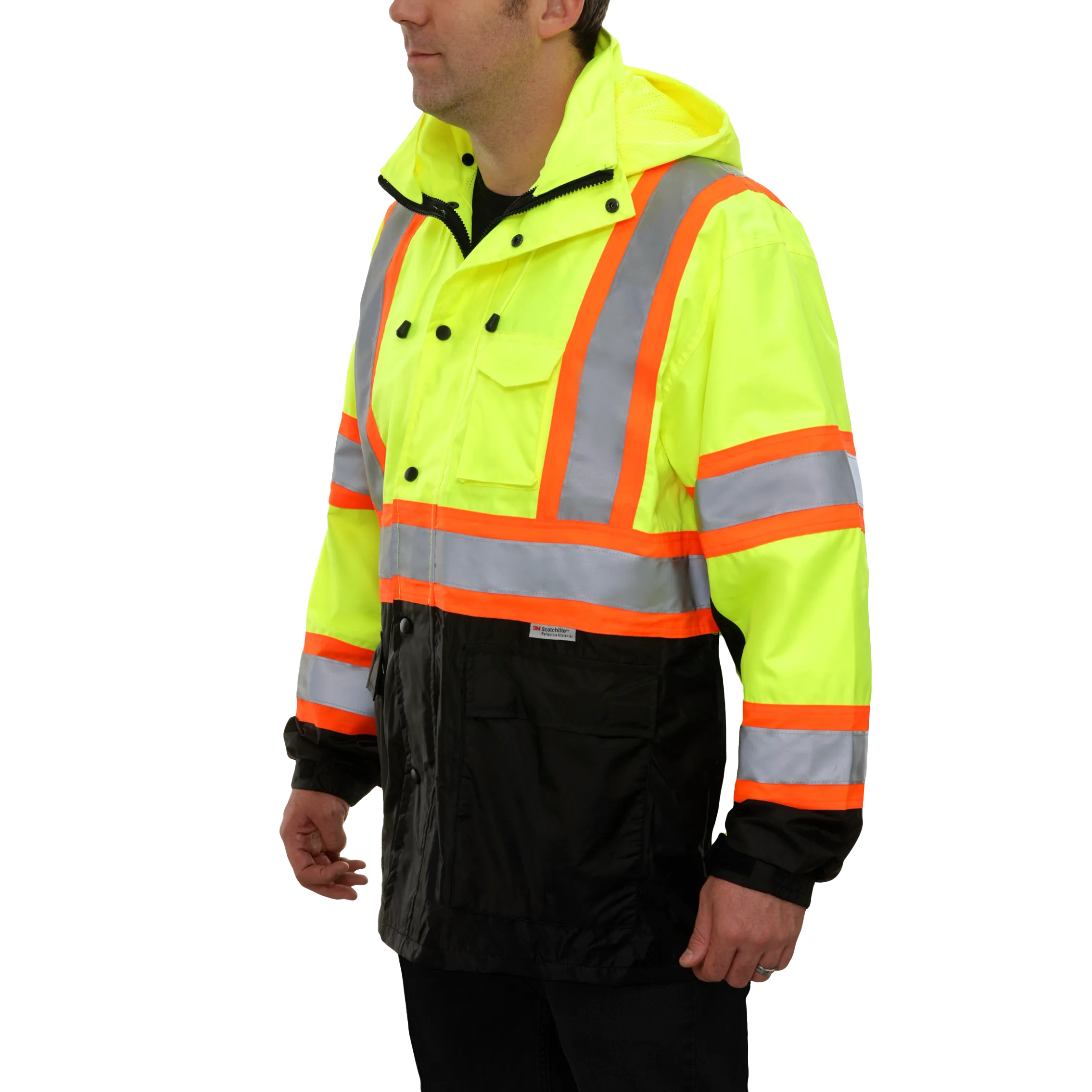 Safety DOT Jacket HiVis Parka Breathable Waterproof Hooded