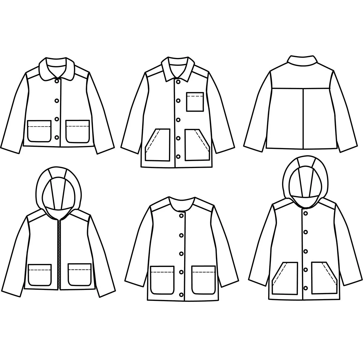 SAM - parka, jacket - Unisex 6m/4y - PDF Sewing Pattern