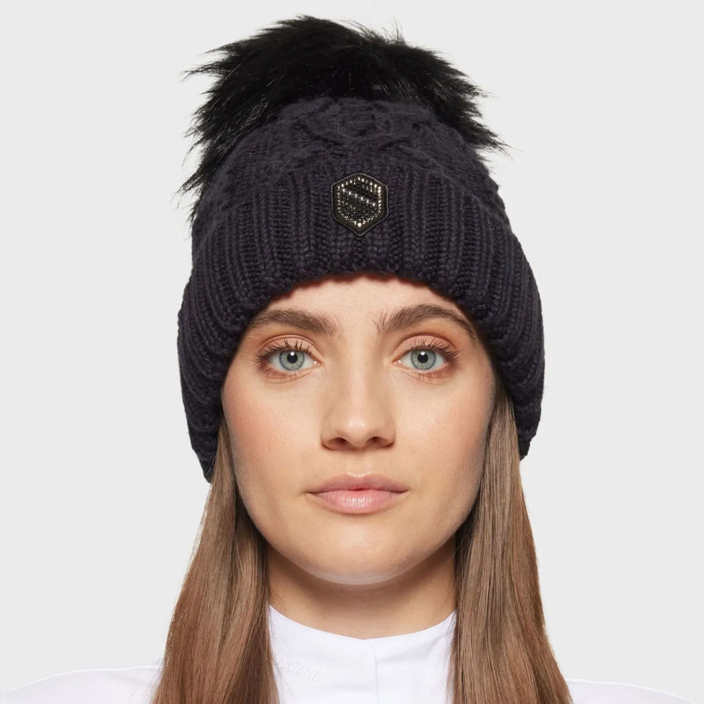 Samshield Nora Pearl Bobble Hat - Navy/Metal Eclipse