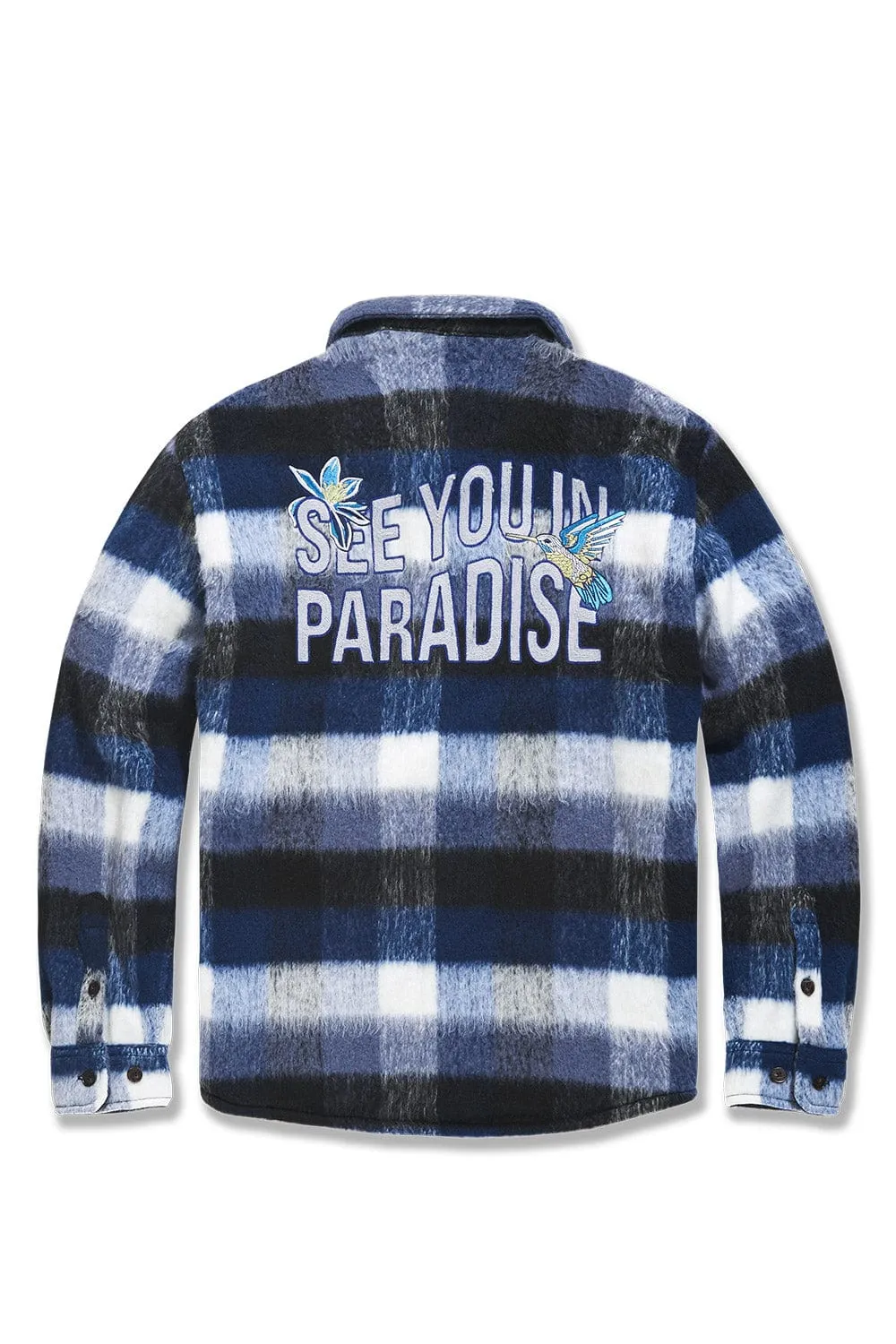 See You In Paradise Flannel Shacket (Blue)