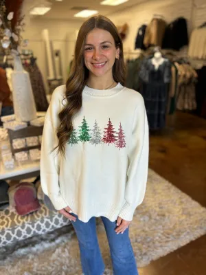 Sequins Christmas Tree Sweater