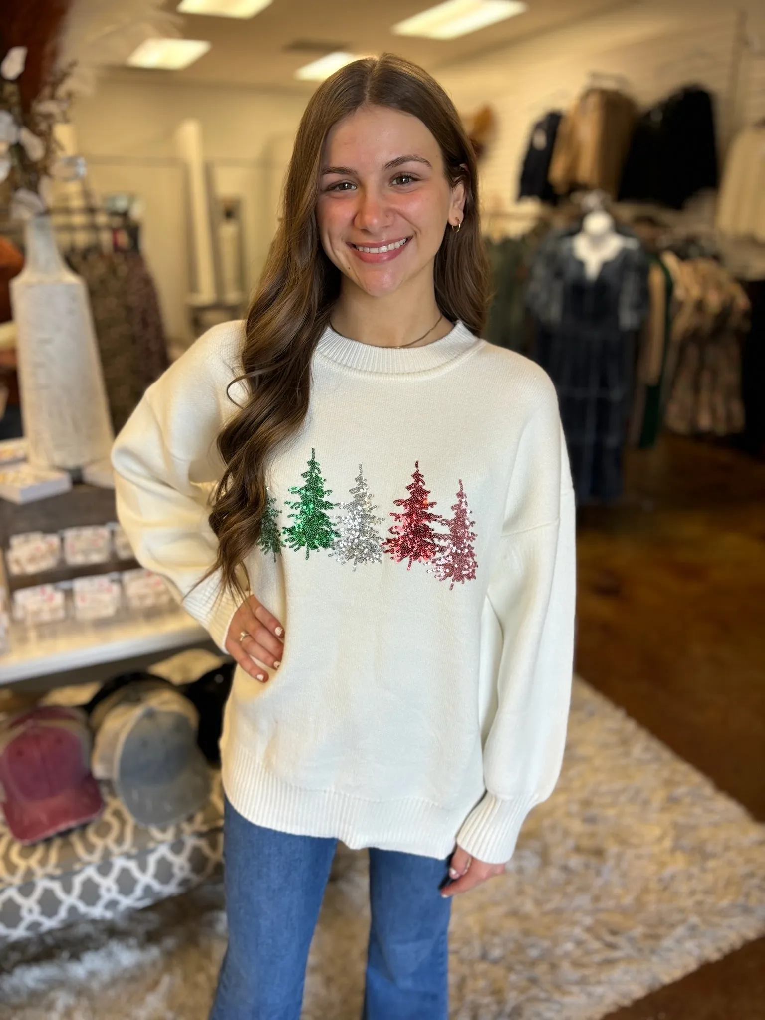 Sequins Christmas Tree Sweater