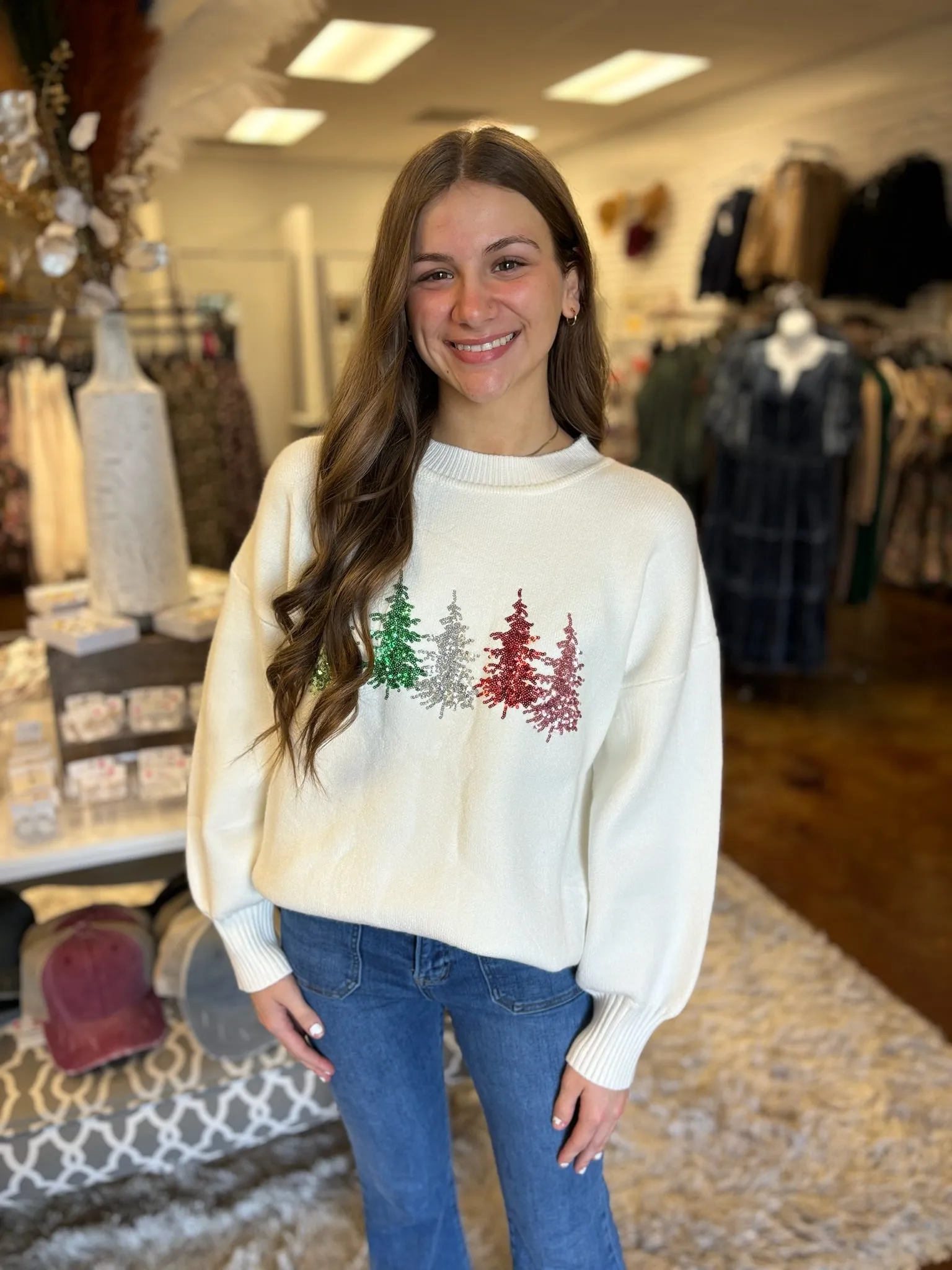 Sequins Christmas Tree Sweater