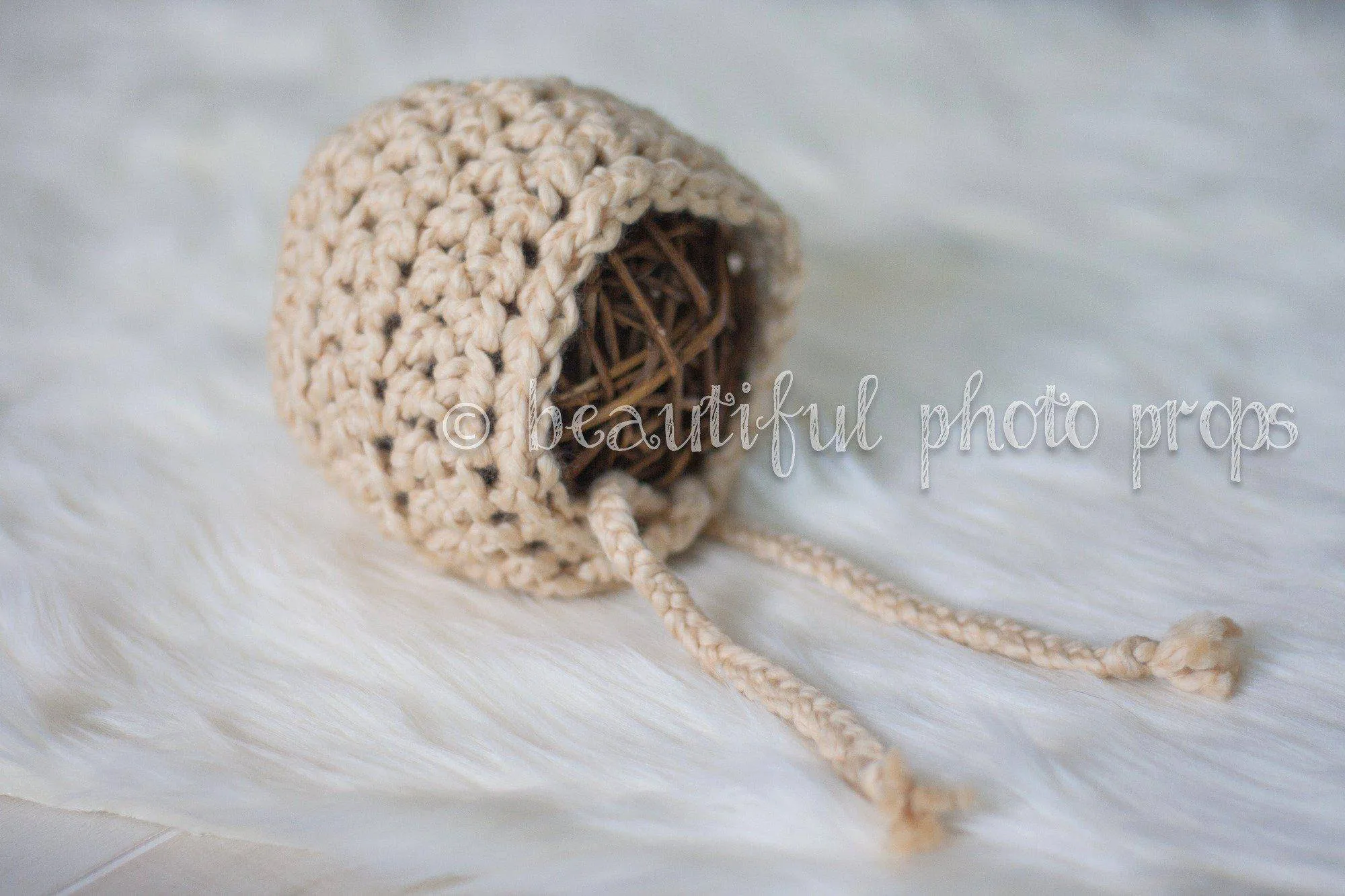 Simply Cotton Baby Bonnet in Macadamia