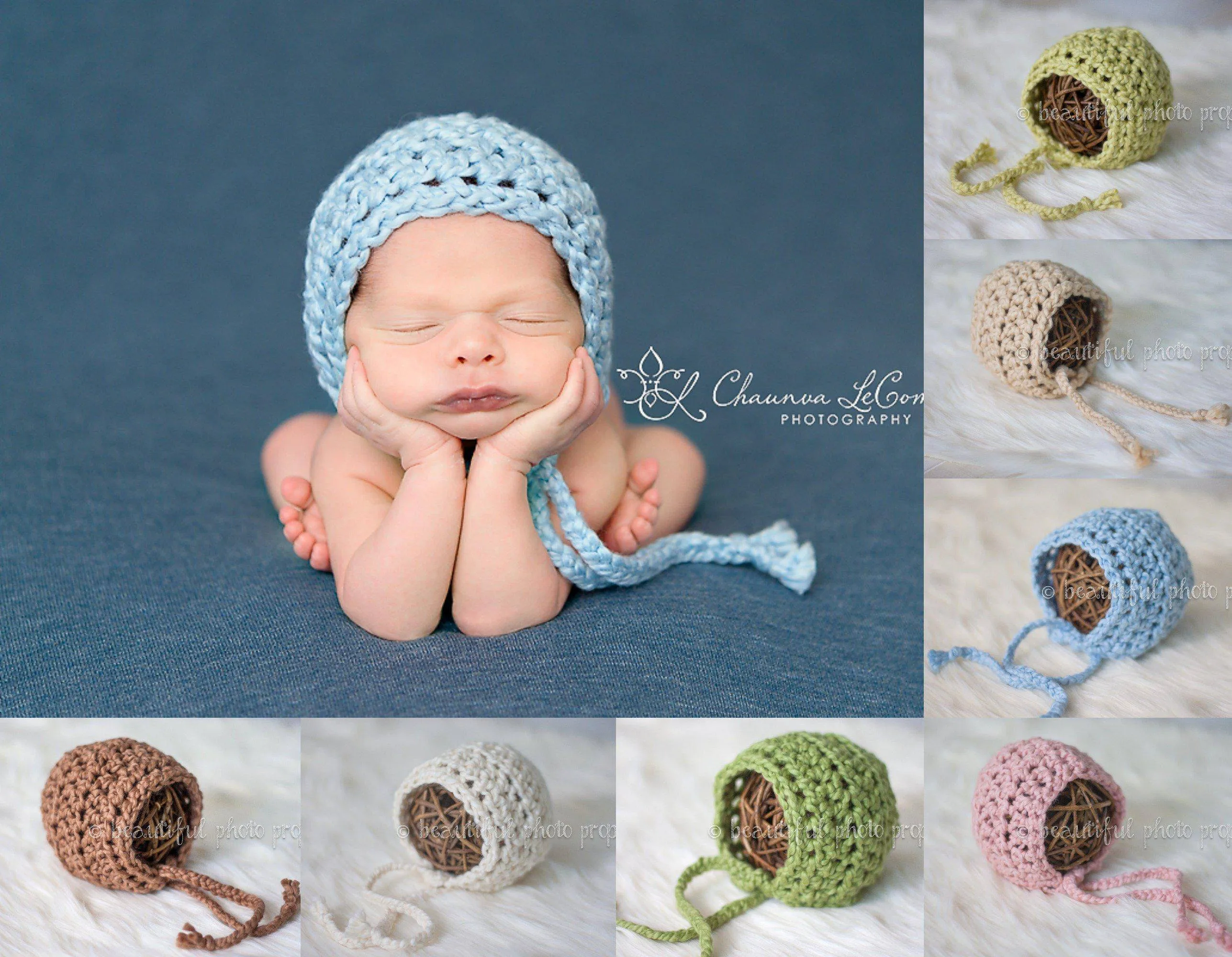 Simply Cotton Baby Bonnet in Macadamia