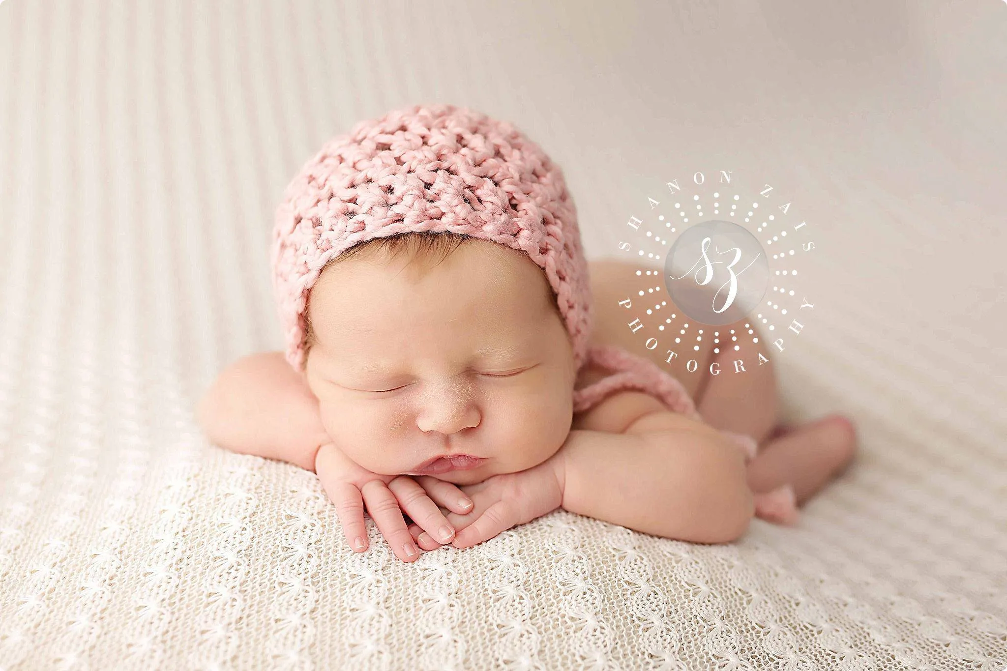 Simply Cotton Baby Bonnet in Strawberry Pink