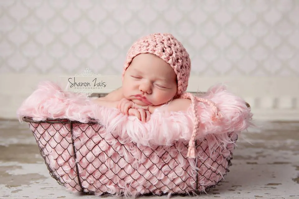 Simply Cotton Baby Bonnet in Strawberry Pink