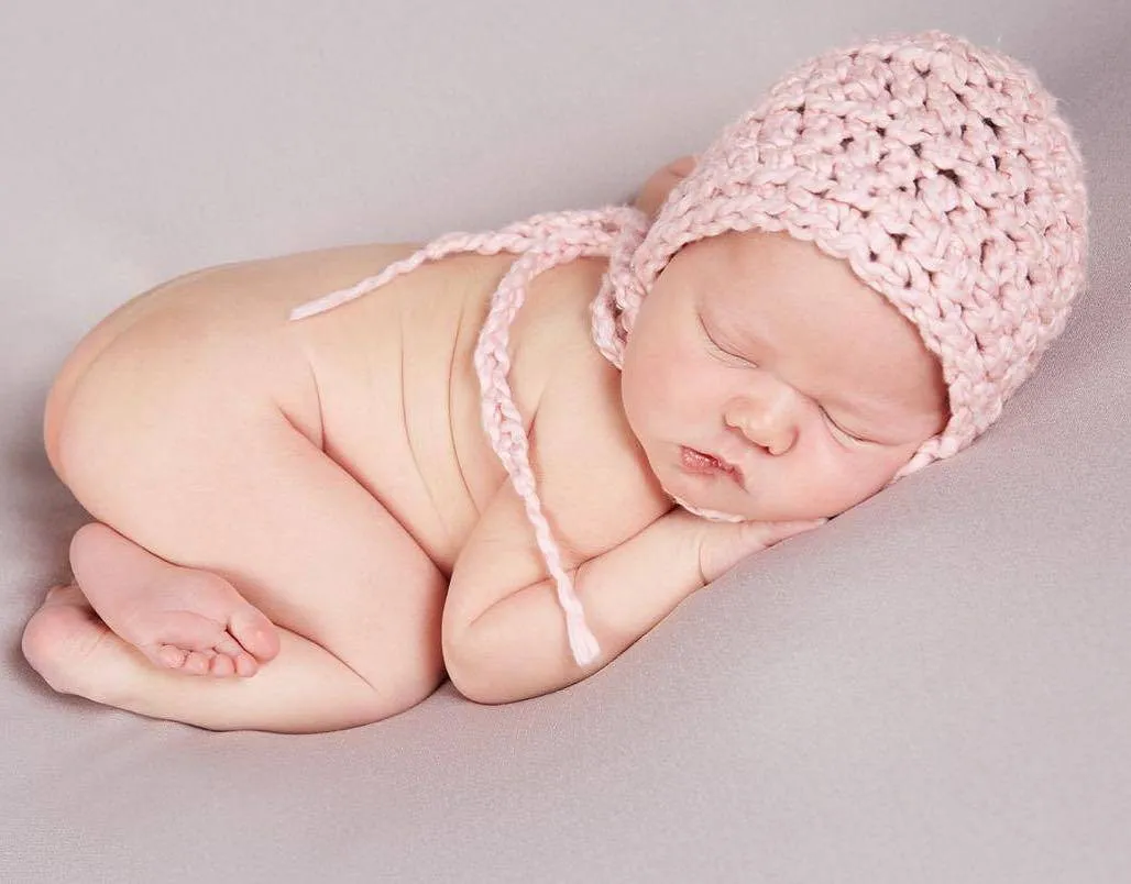 Simply Cotton Baby Bonnet in Strawberry Pink