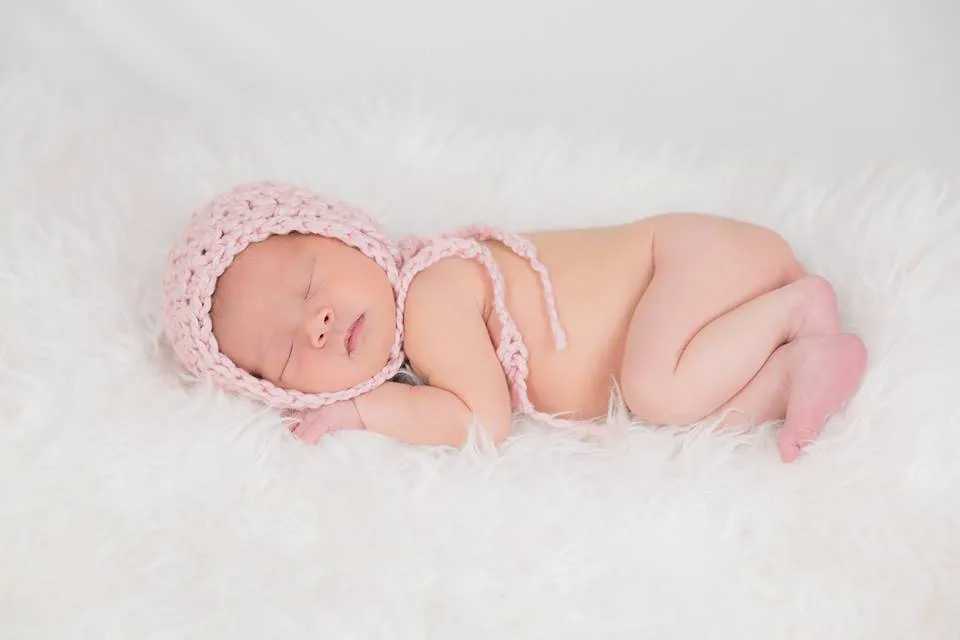 Simply Cotton Baby Bonnet in Strawberry Pink