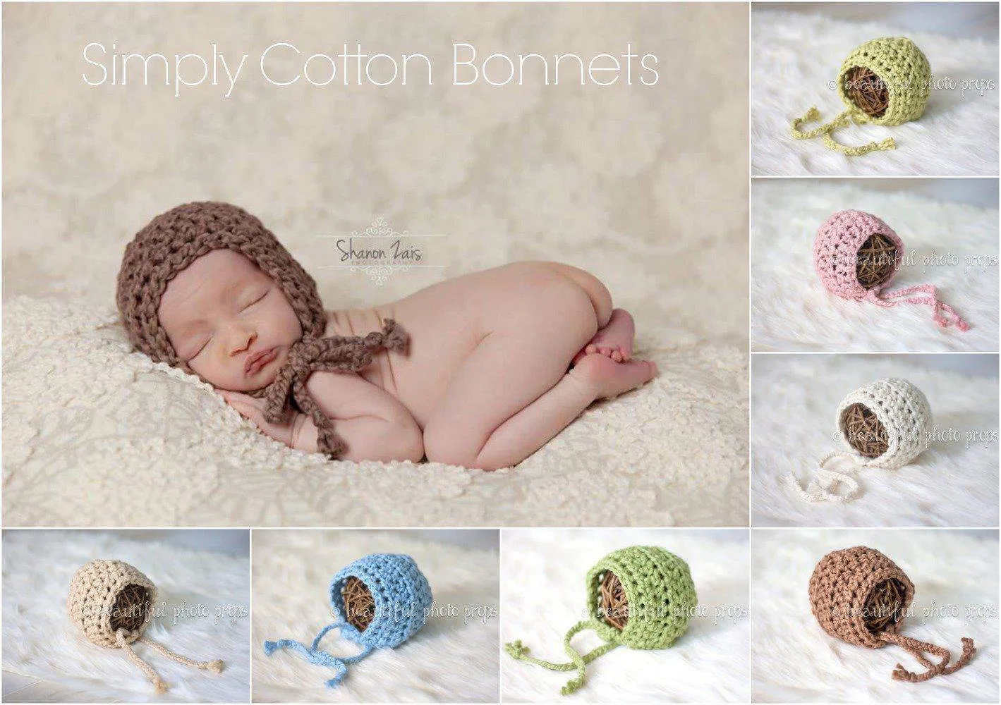 Simply Cotton Baby Bonnet - You Choose Color