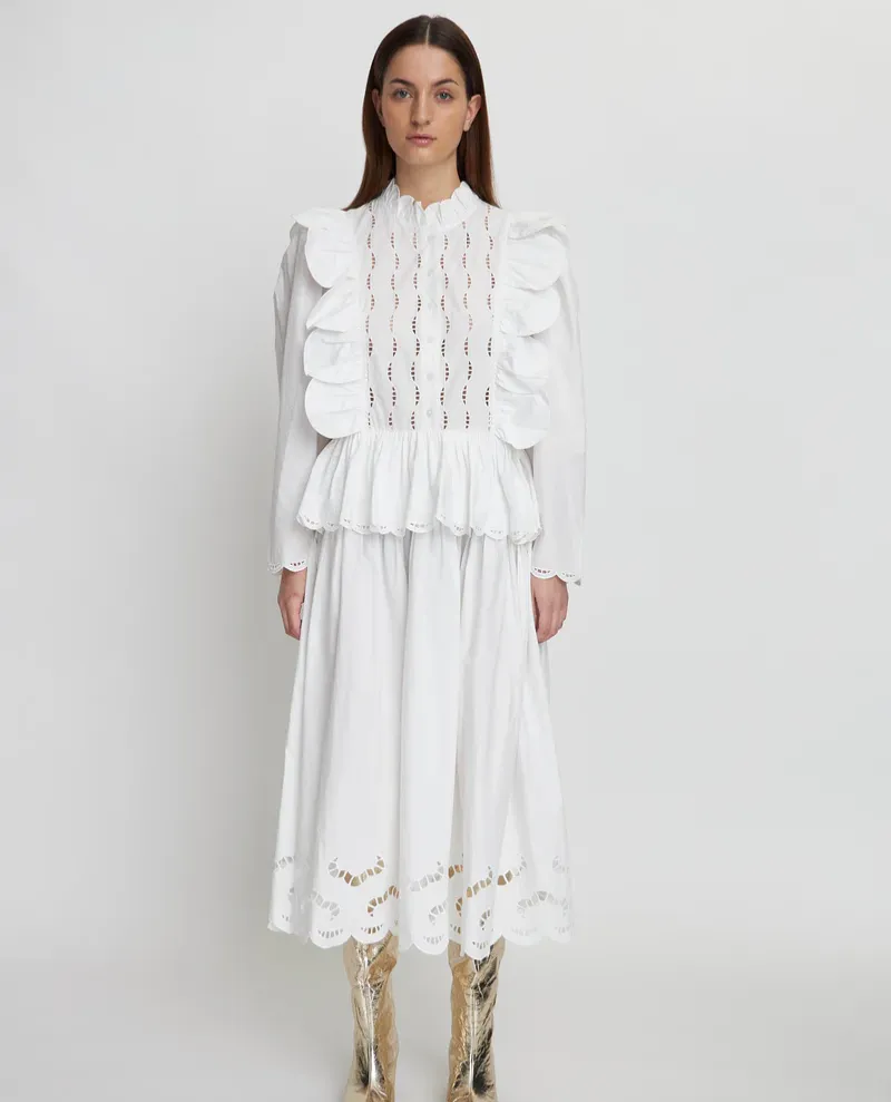 Stella Nova Embroidered Cotton Shirt Dress