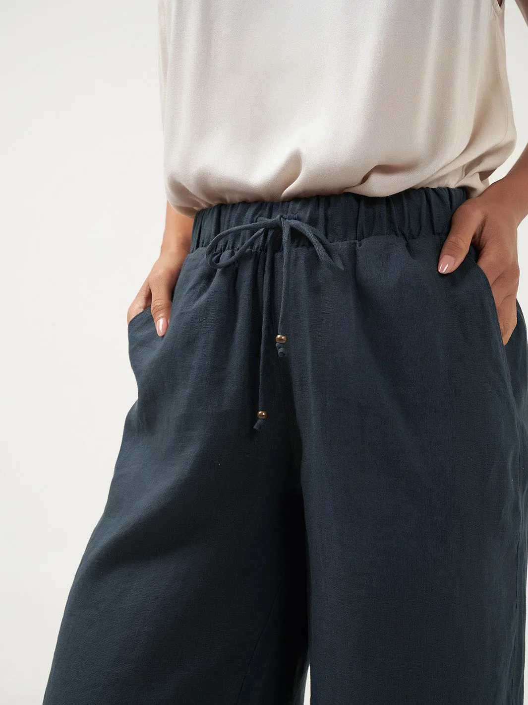 Sundara Linen Pants Charcoal