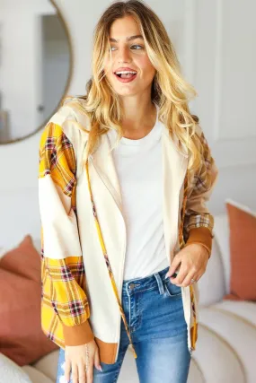 Sunset Plaid Hooded Shacket